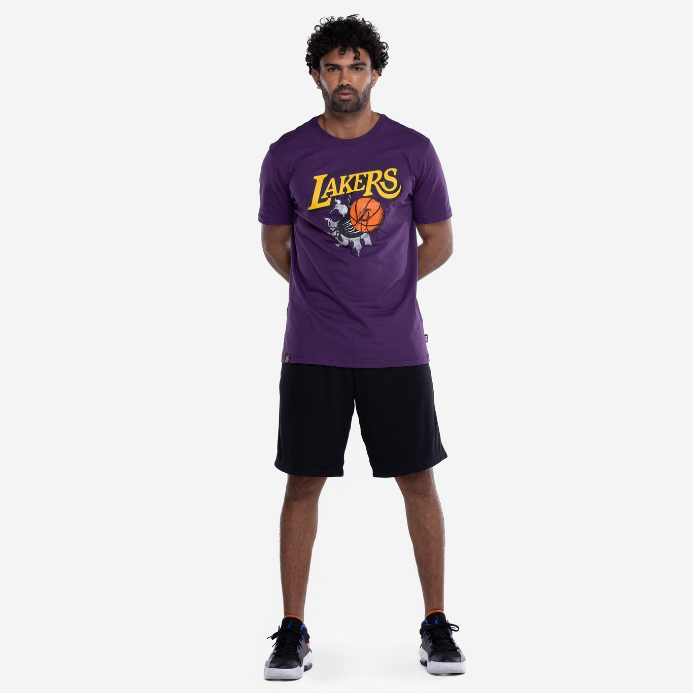 Camiseta do Los Angeles Lakers Masculina NBA Air Ball - Foto 4