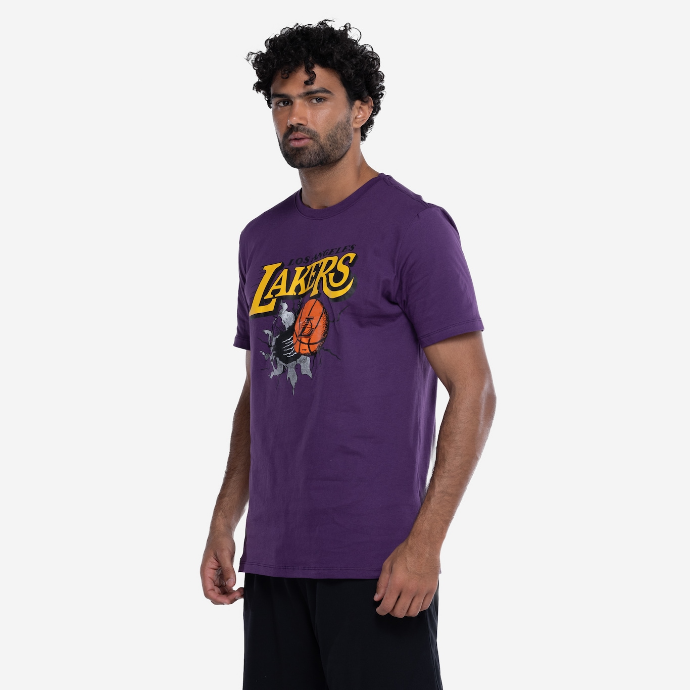 Camiseta do Los Angeles Lakers Masculina NBA Air Ball - Foto 5