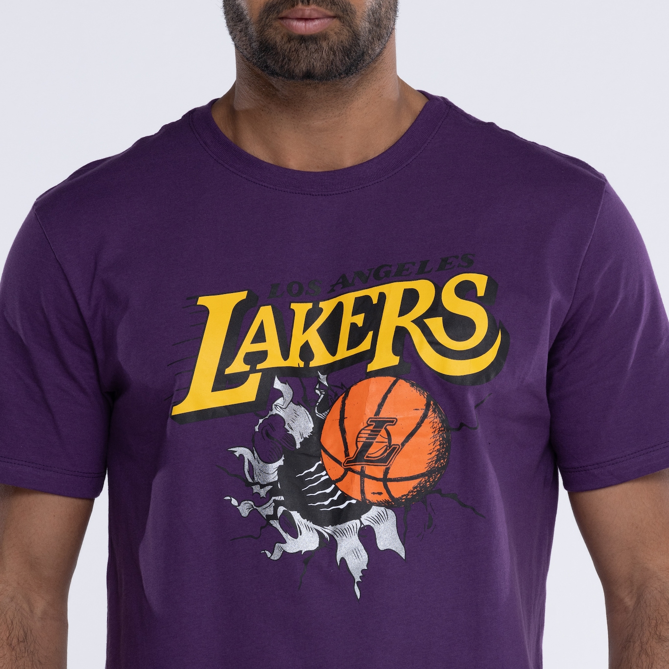 Camiseta do Los Angeles Lakers Masculina NBA Air Ball - Foto 6