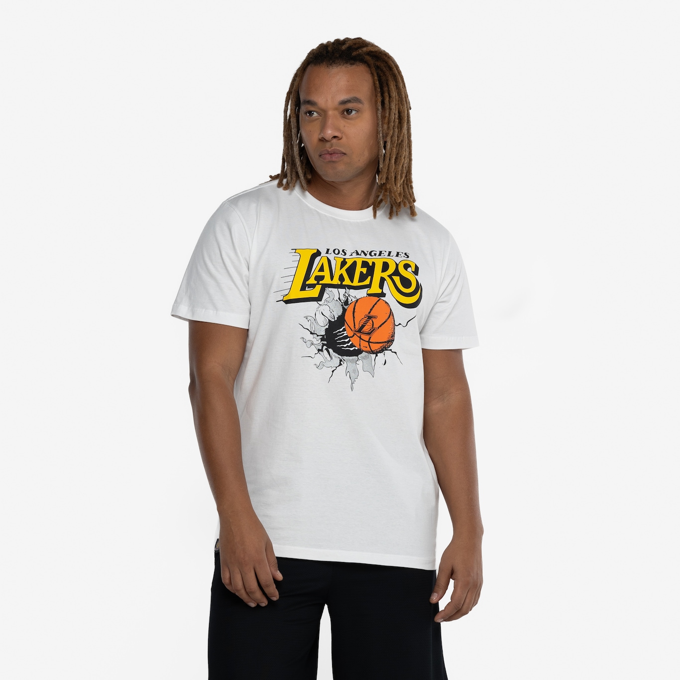 Camiseta do Los Angeles Lakers Masculina NBA Air Ball - Foto 5