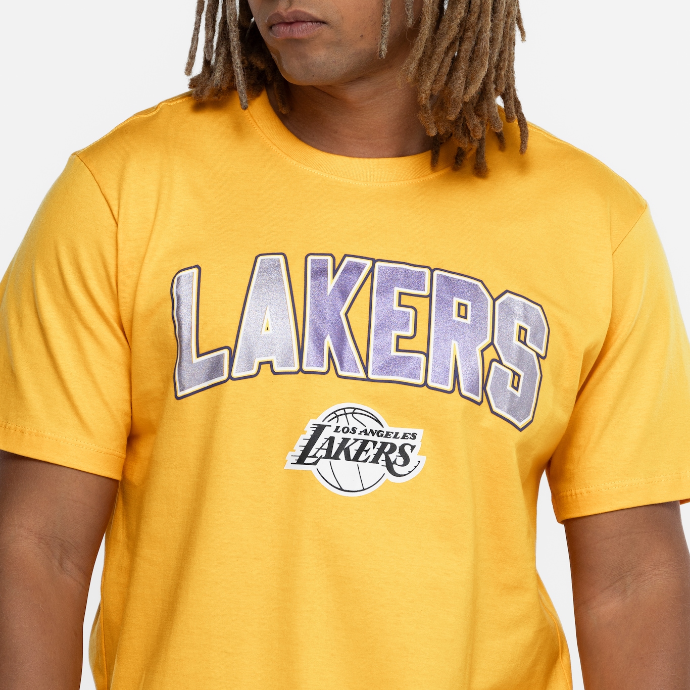 Camiseta do Los Angeles Lakers NBA Masculina Manga Curta Metallic NB990 - Foto 6