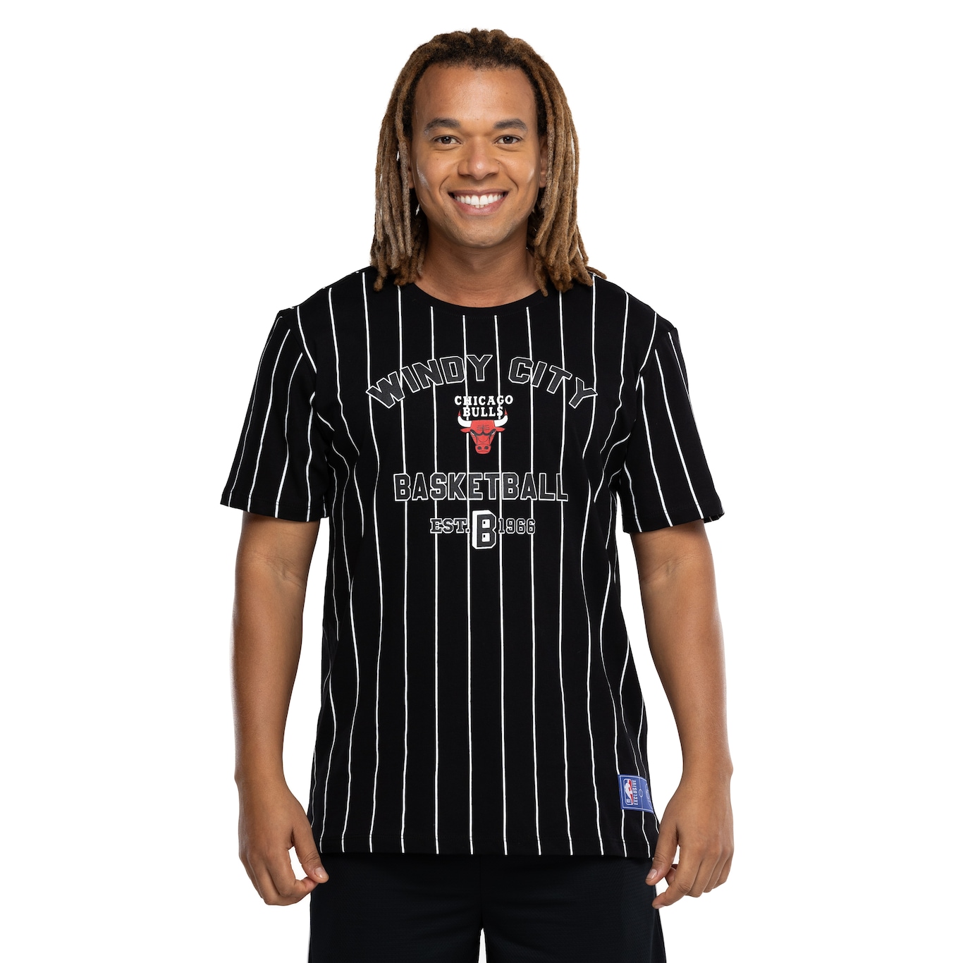 Camiseta do Chicago Bulls NBA Masculina White Stripes - Video 1