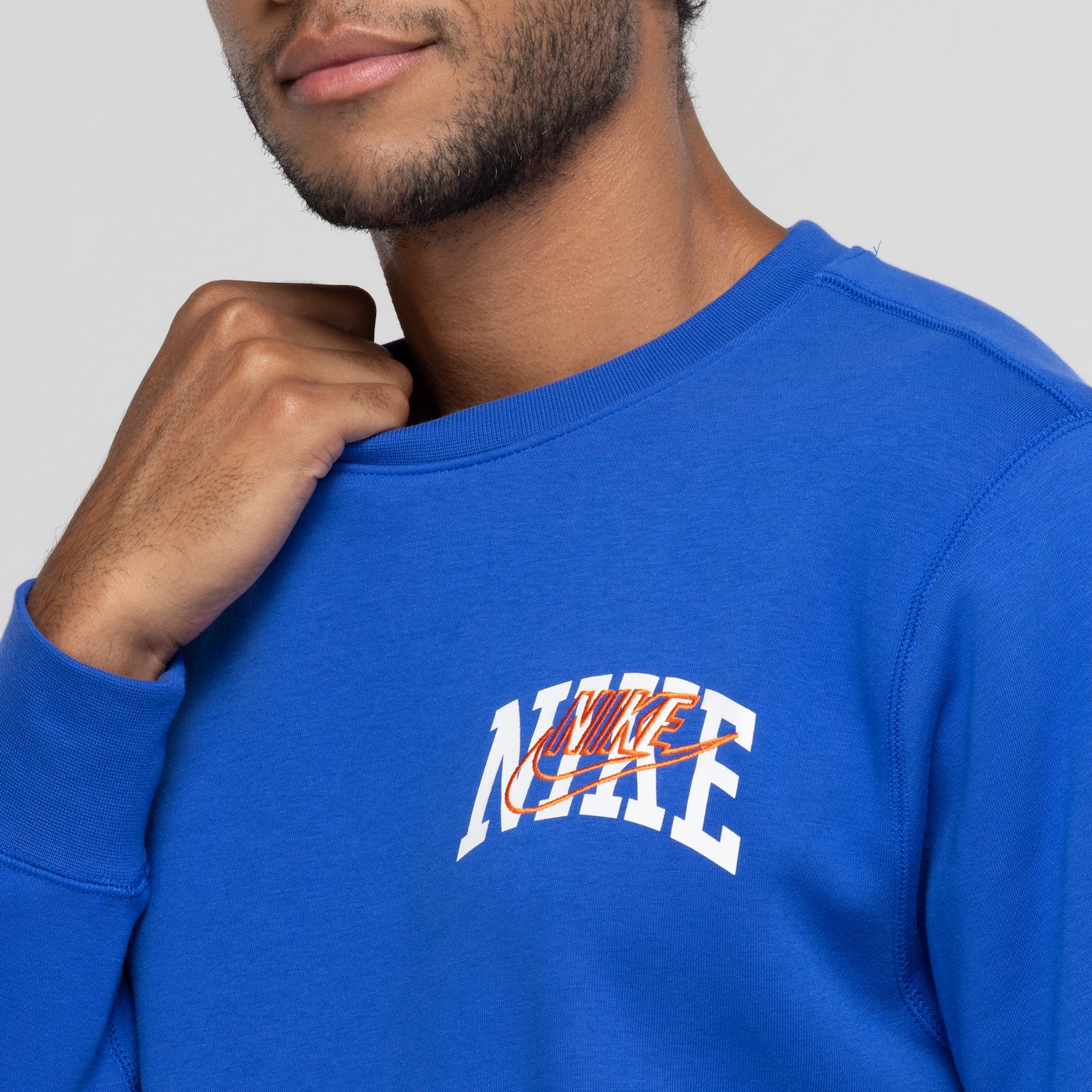 Blusa de Moletom Masculina Nike Club BB Crew A - Foto 6