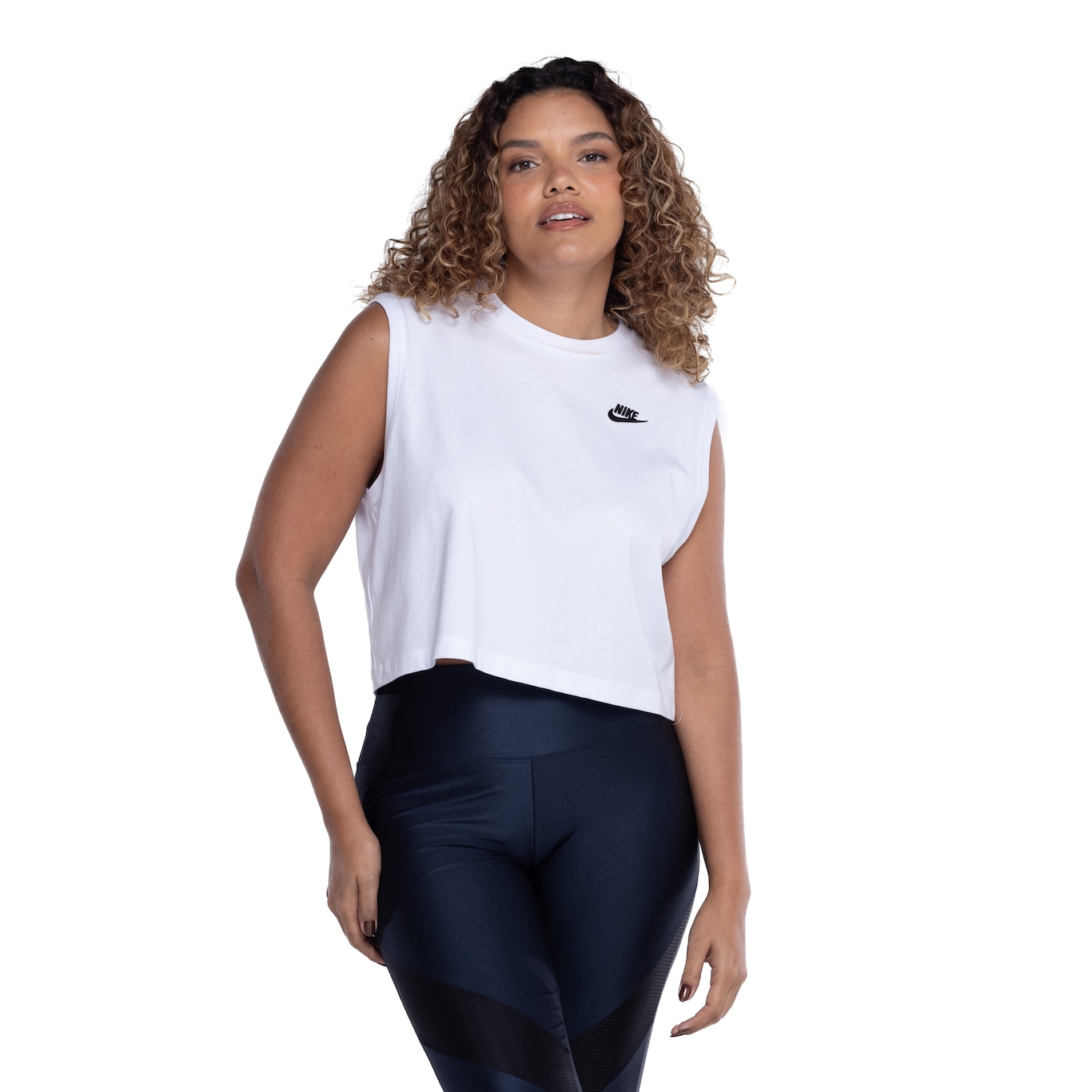 Blusa Cropped Feminina Nike Club SL Tee - Video 1