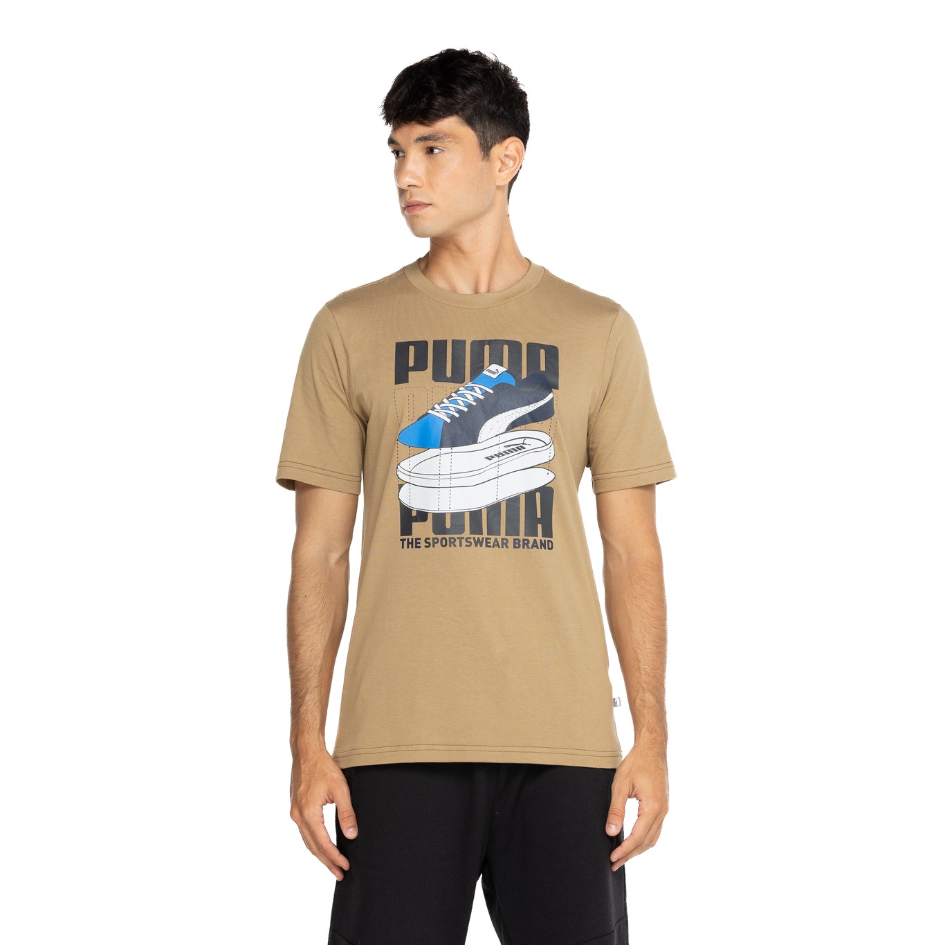 Camiseta Masculina Puma Manga Curta Graphics Sneaker Layers - Video 1