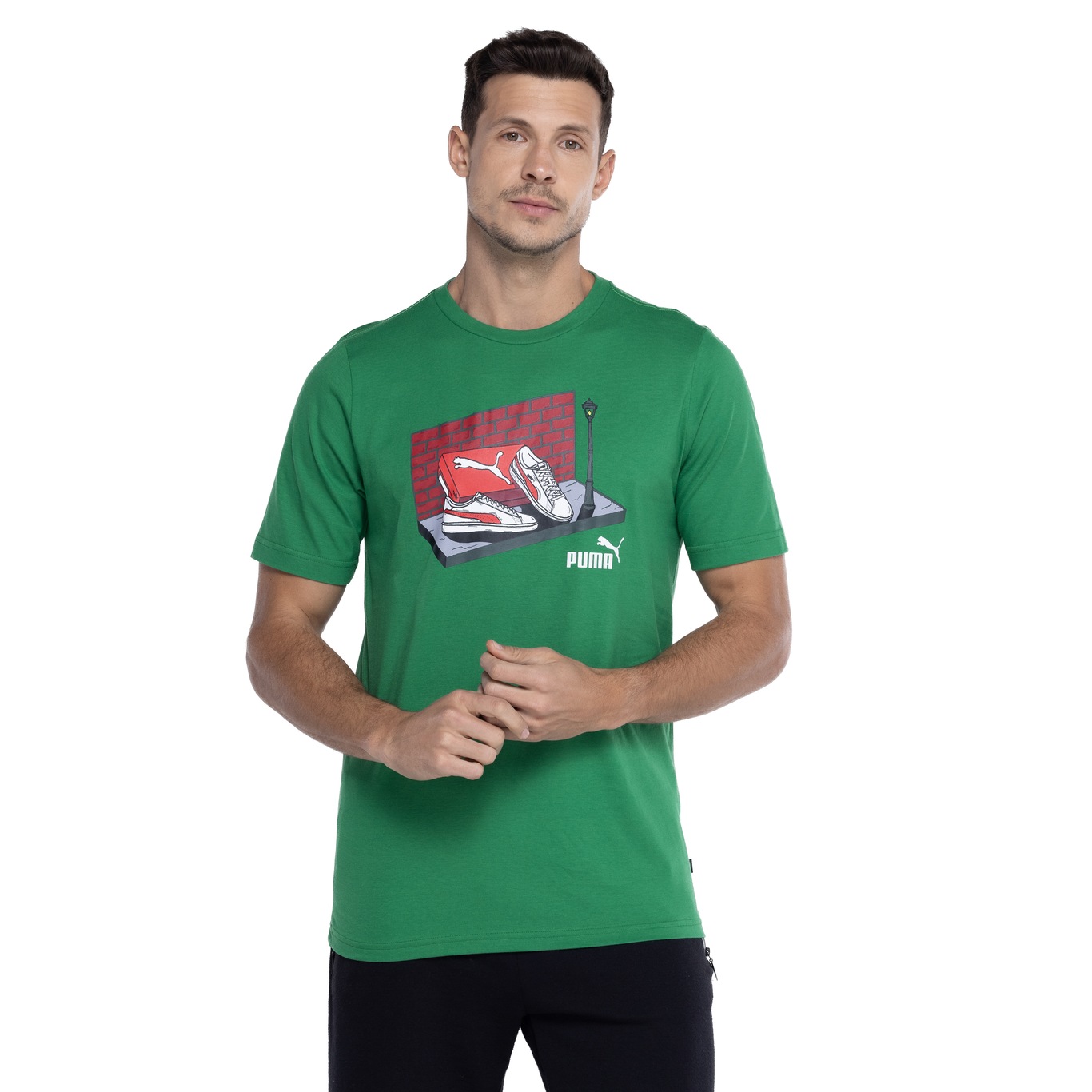 Camiseta Masculina Puma Manga Curta Graphics Sneaker Box Tee - Video 1