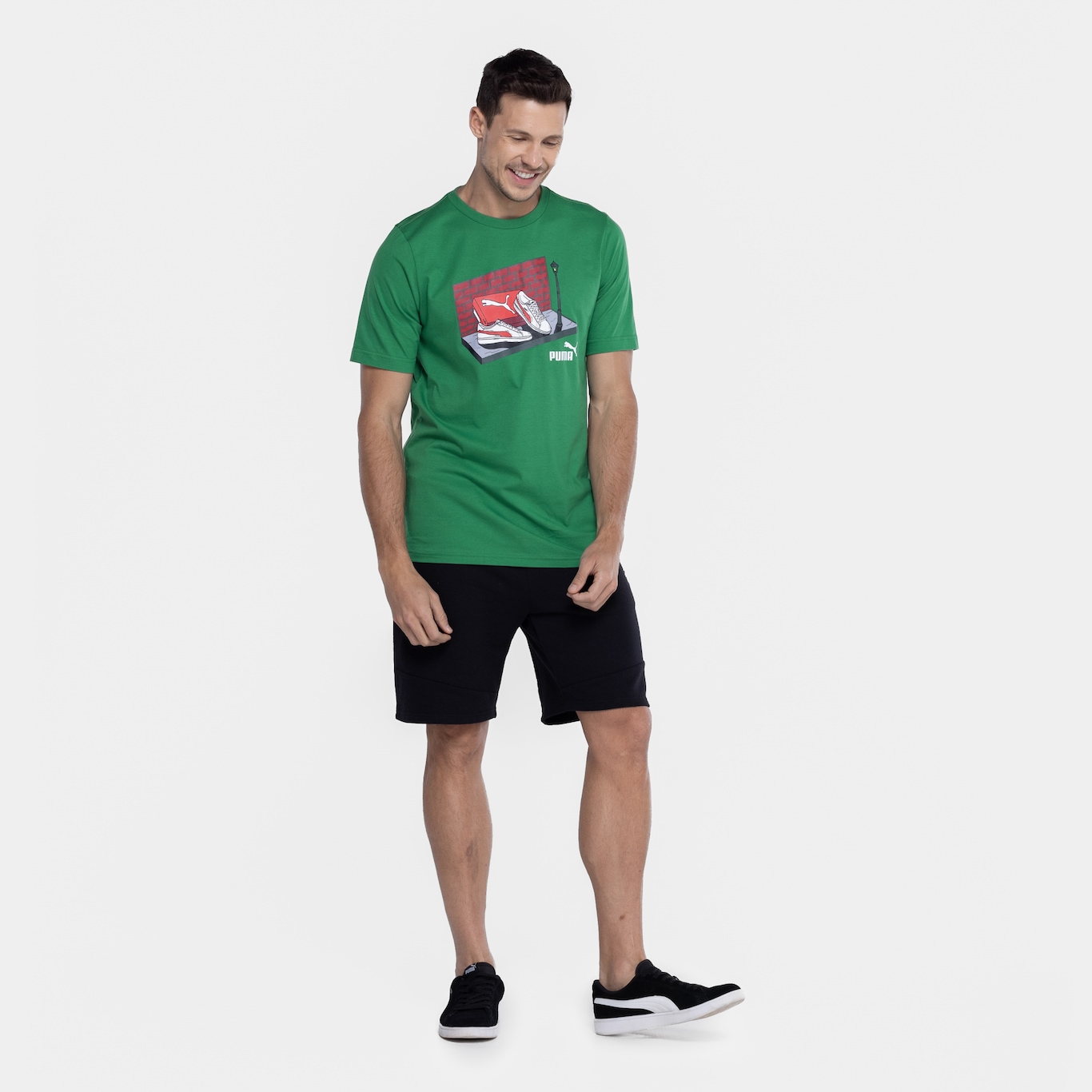 Camiseta Masculina Puma Manga Curta Graphics Sneaker Box Tee - Foto 4