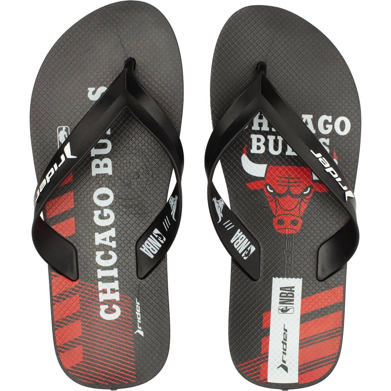 Chinelo Grendene Rider NBA Chicago Bulls Feel Dedo Adulto - Foto 5