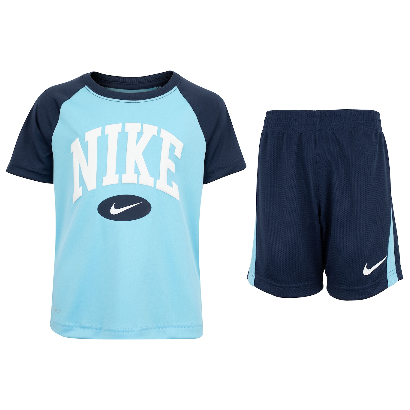 Conjunto Infantil Nike Dri-Fit Raglan Mesh Set Camiseta + Bermuda - Foto 1