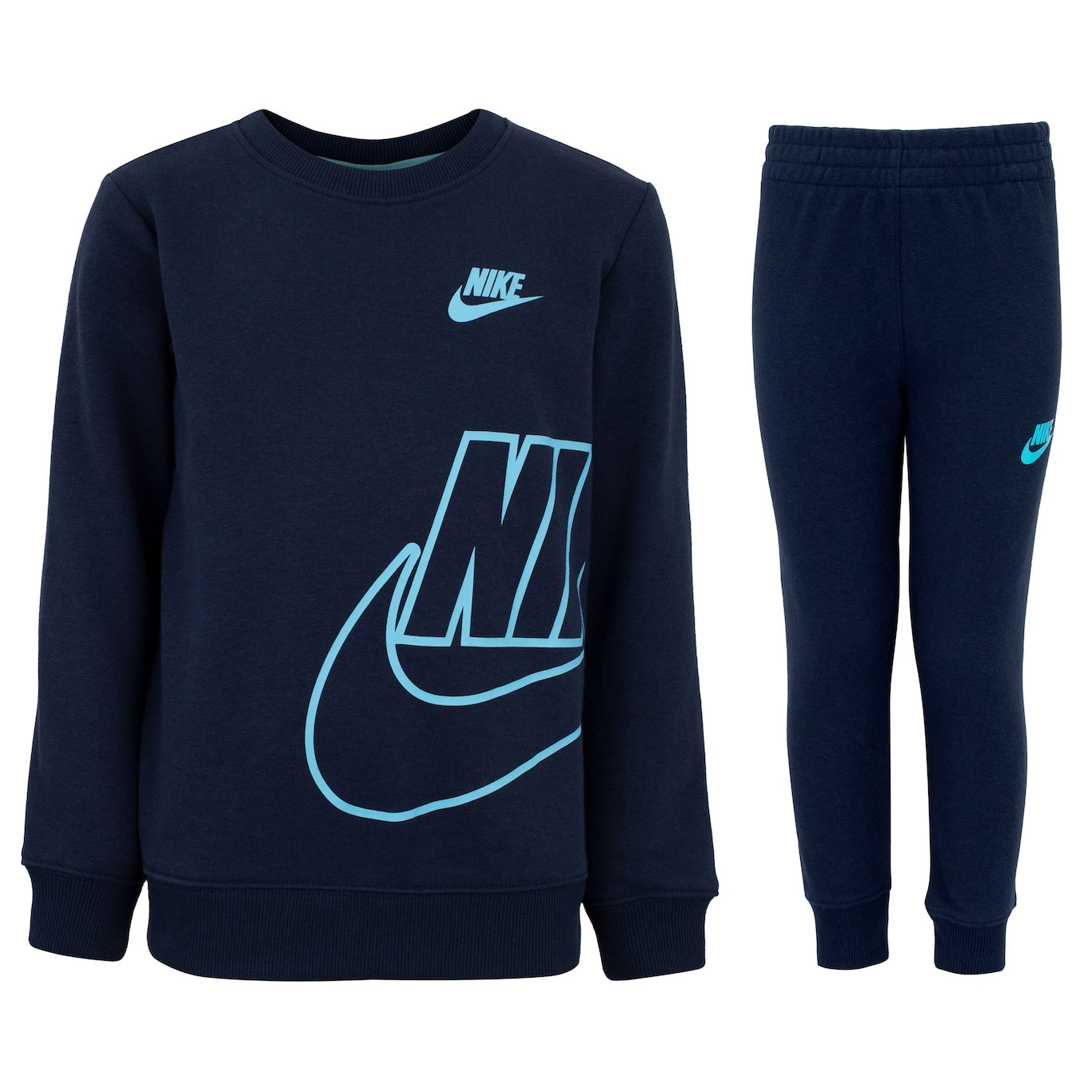 Conjunto de Agasalho Infantil Nike Sportswear FT Icon Crew Set - Foto 1