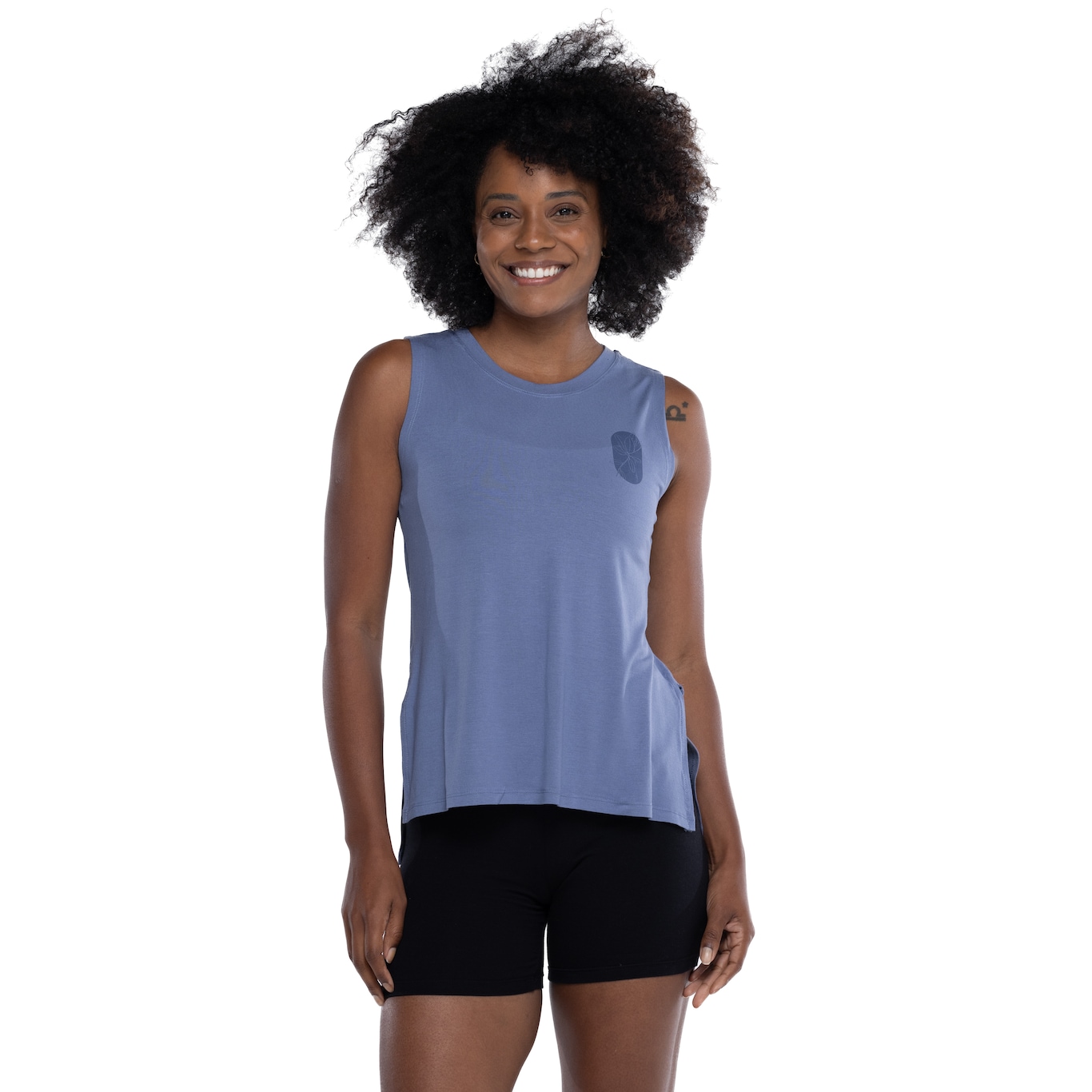 Camiseta Regata Feminina Oxer Alongada Estampada - Video 1