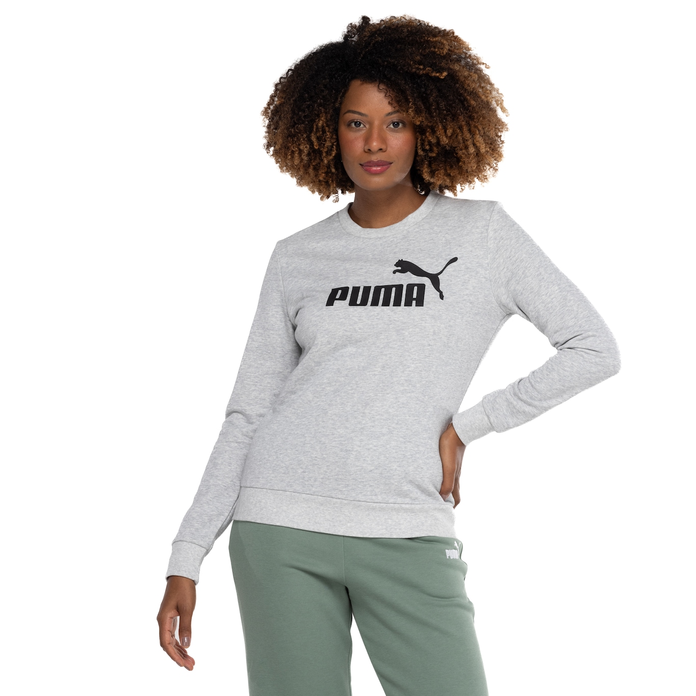 Blusão Feminino Puma ESS Logo Crew TR - Video 1