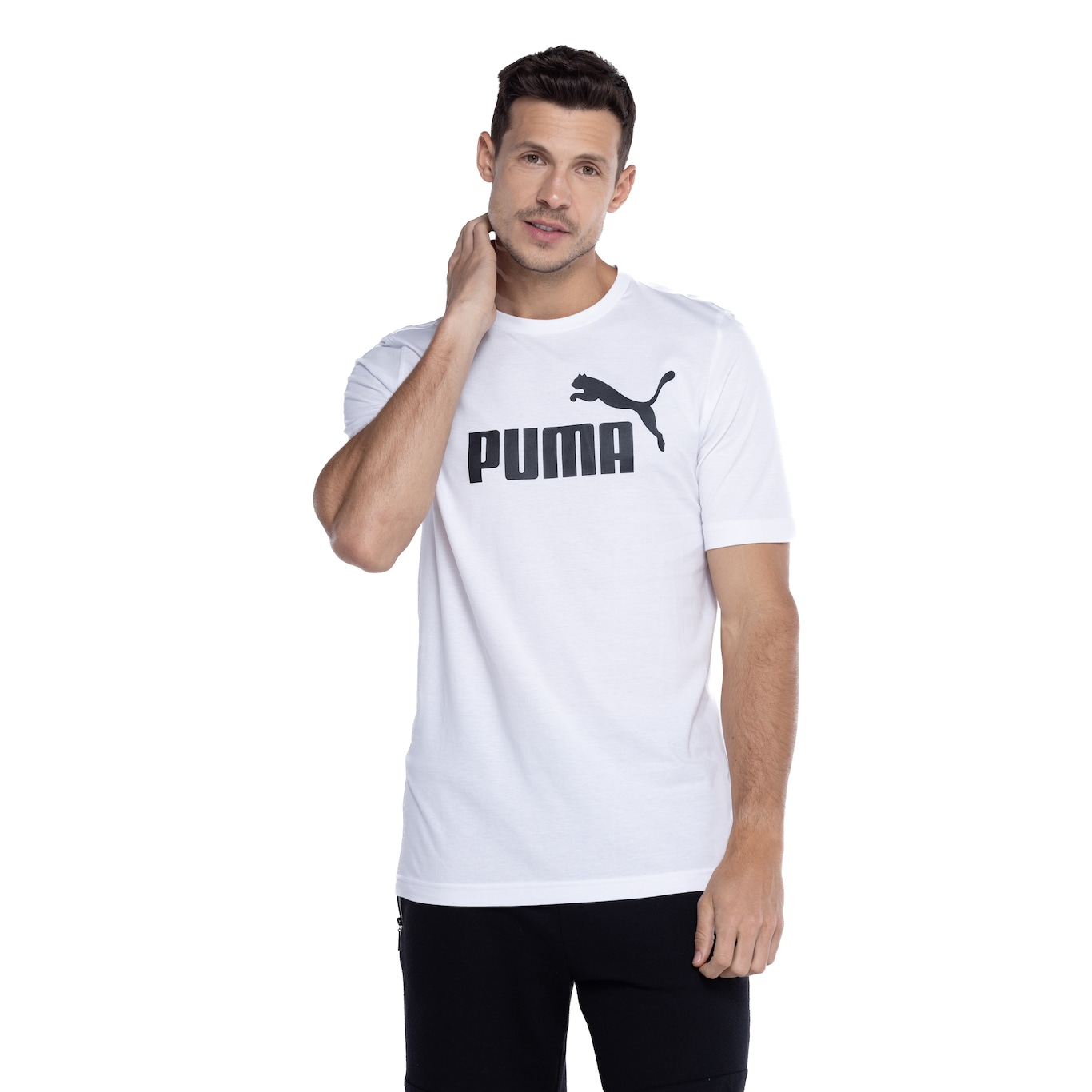 Camiseta Masculina Puma Manga Curta ESS Tee Logo - Video 1