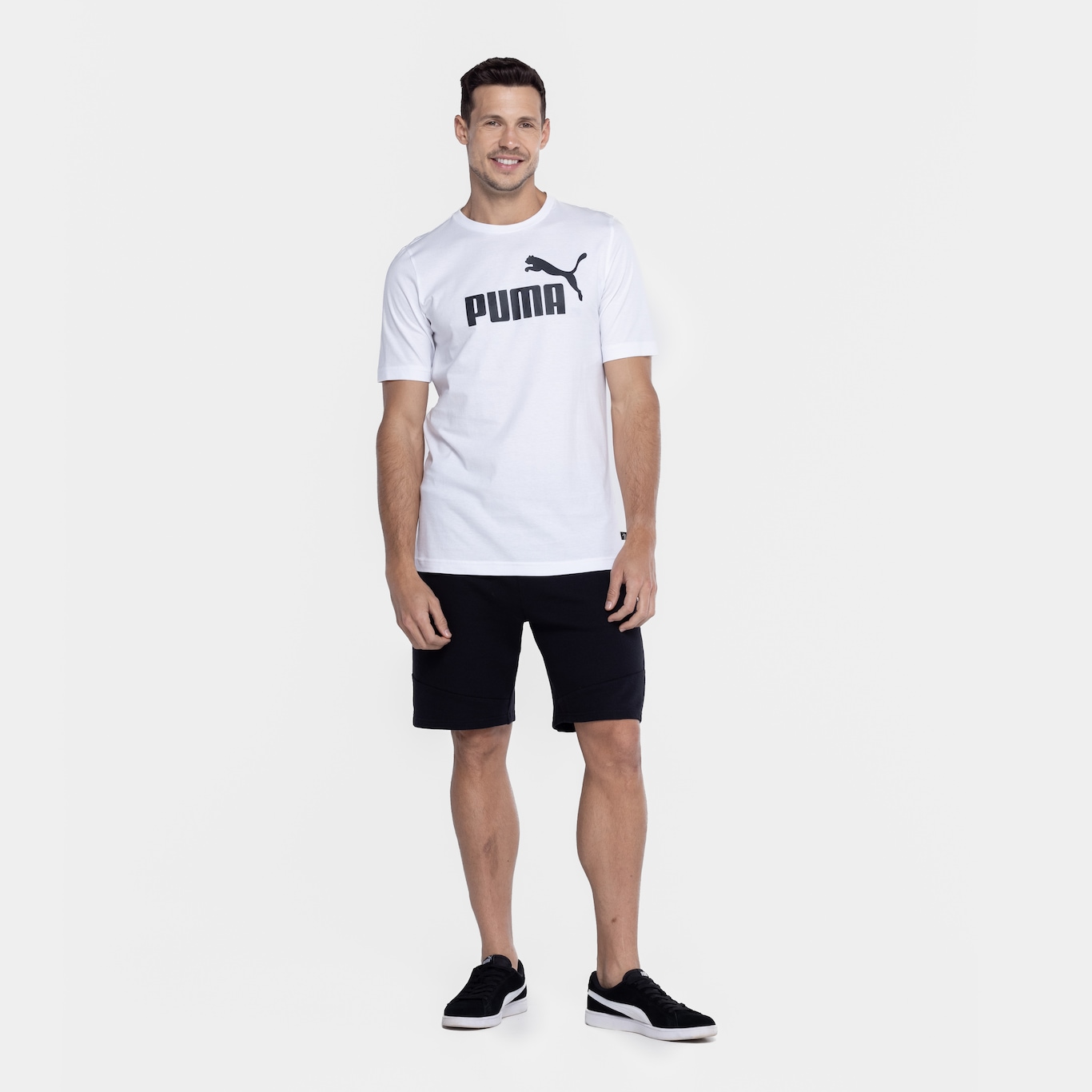 Camiseta Masculina Puma Manga Curta ESS Tee Logo - Foto 4