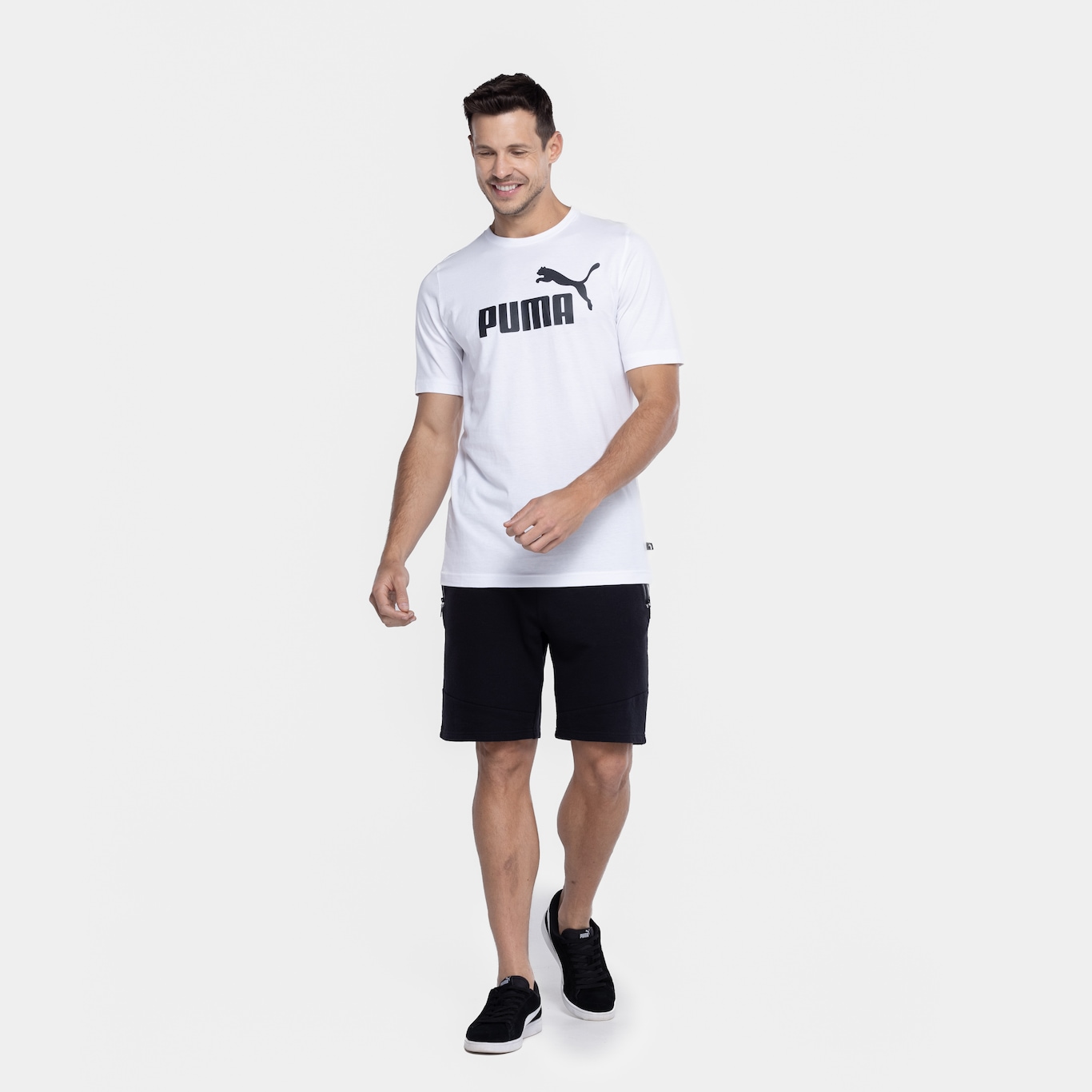 Camiseta Masculina Puma Manga Curta ESS Tee Logo - Foto 5