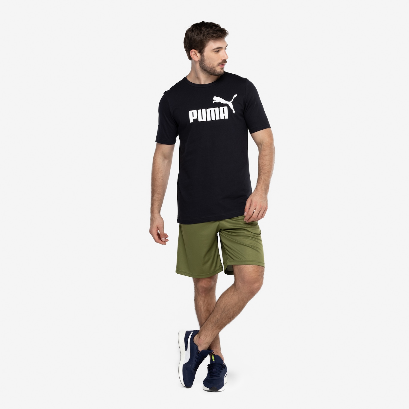 Camiseta Masculina Puma Manga Curta ESS Tee Logo - Foto 4