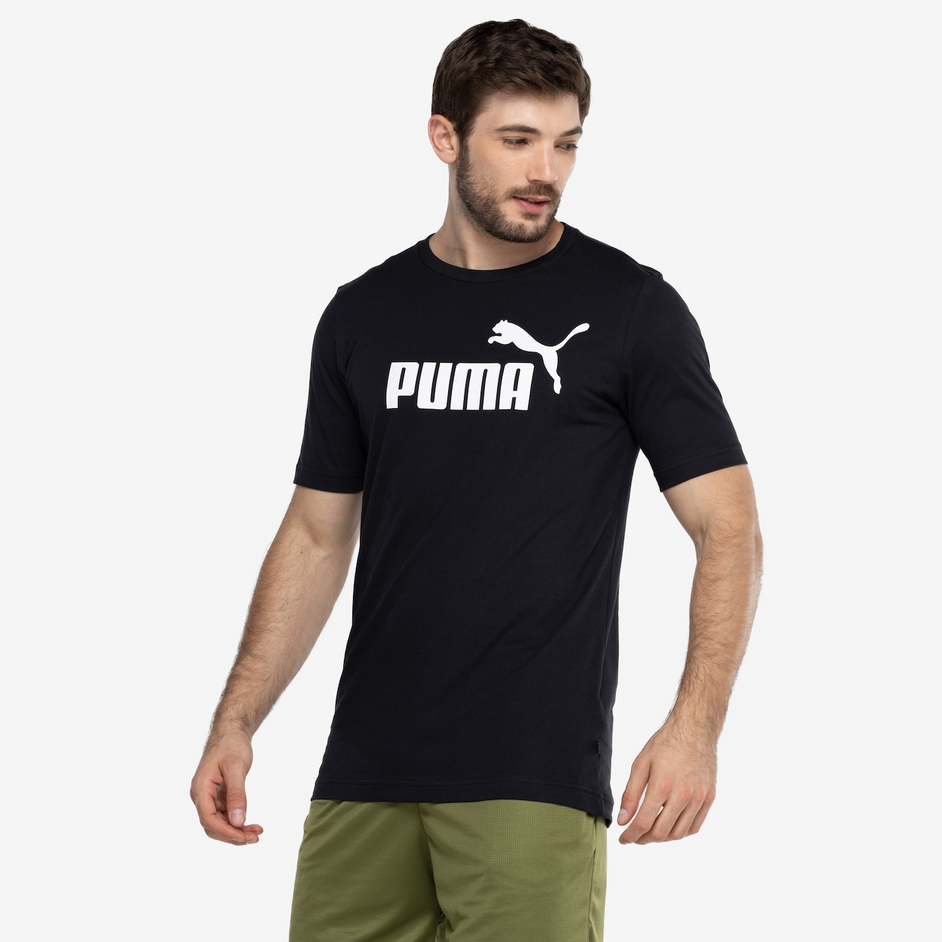 Camiseta Masculina Puma Manga Curta ESS Tee Logo - Foto 5