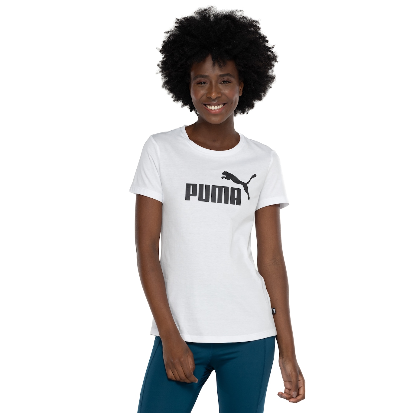 Camiseta Feminina Puma Manga Curta ESS Tee Logo - Video 1