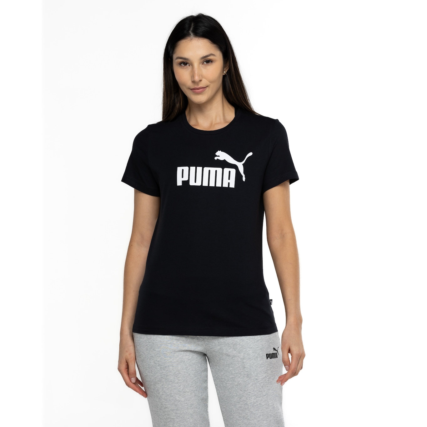 Camiseta Feminina Puma Manga Curta ESS Tee Logo - Video 1