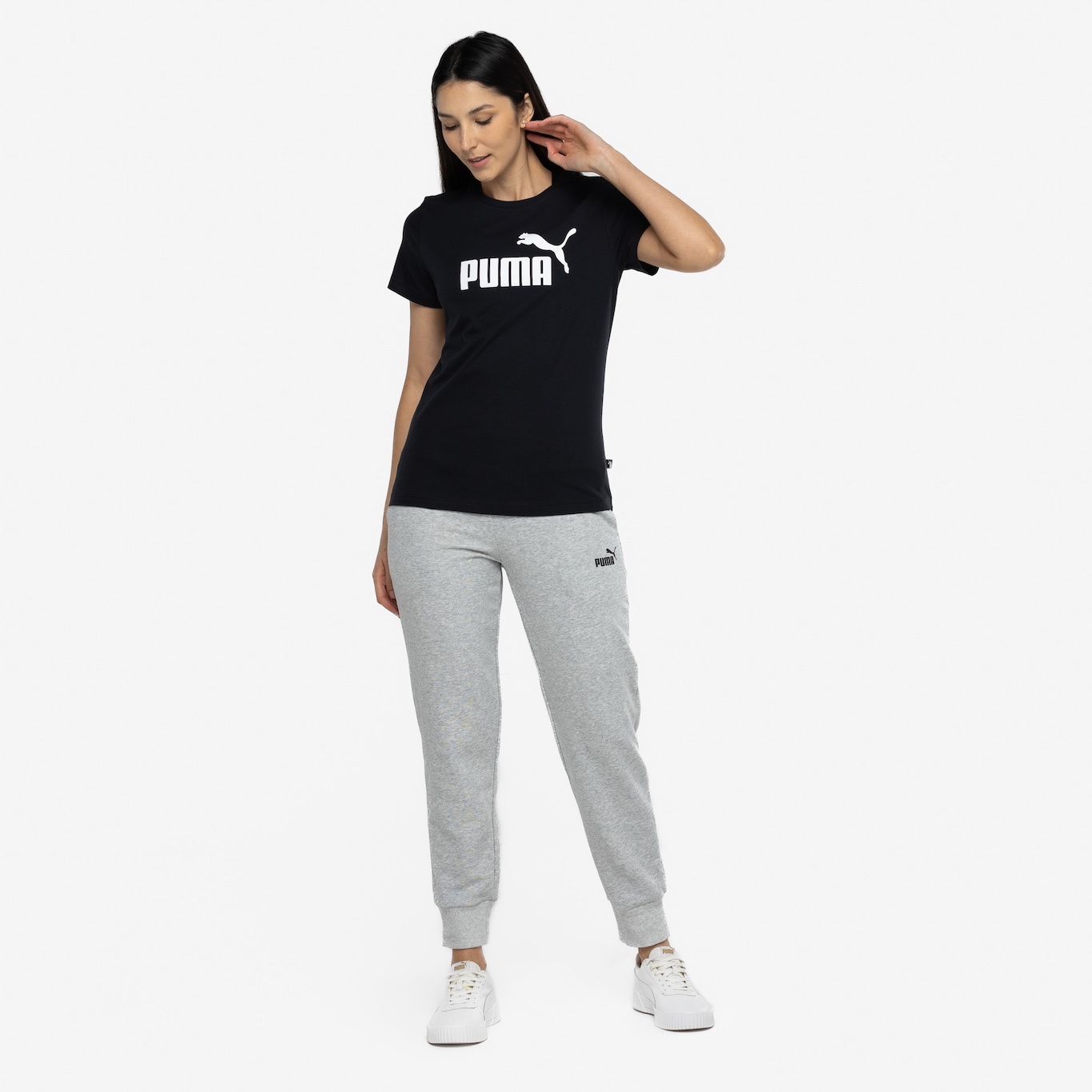 Camiseta Feminina Puma Manga Curta ESS Tee Logo - Foto 4