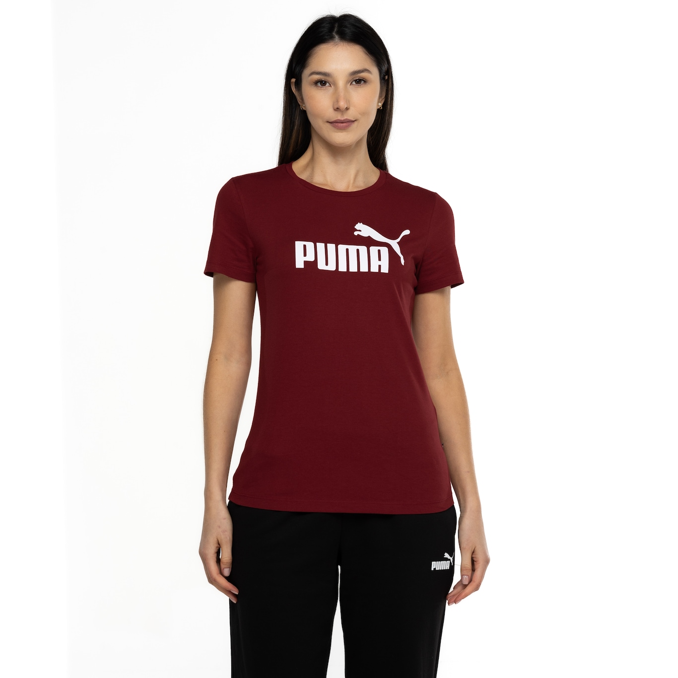 Camiseta Feminina Puma Manga Curta ESS Tee Logo - Video 1