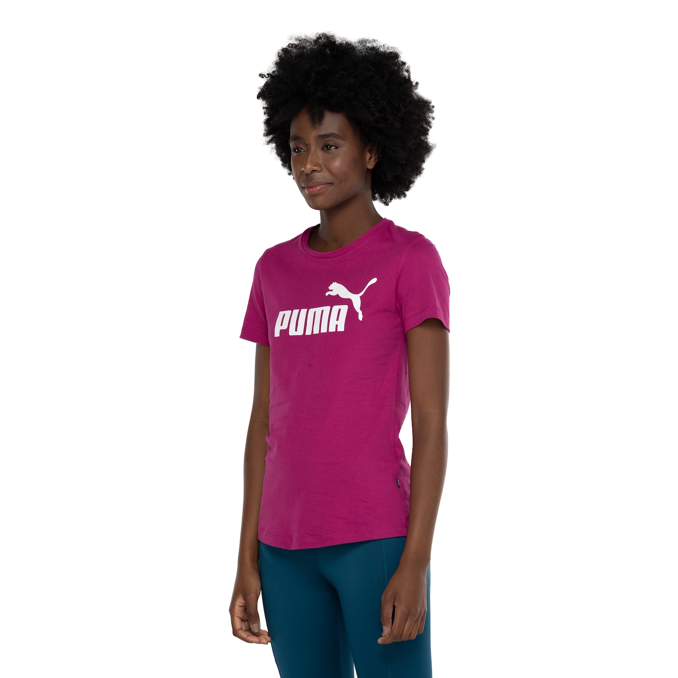 Camiseta Feminina Puma Manga Curta ESS Tee Logo - Video 1