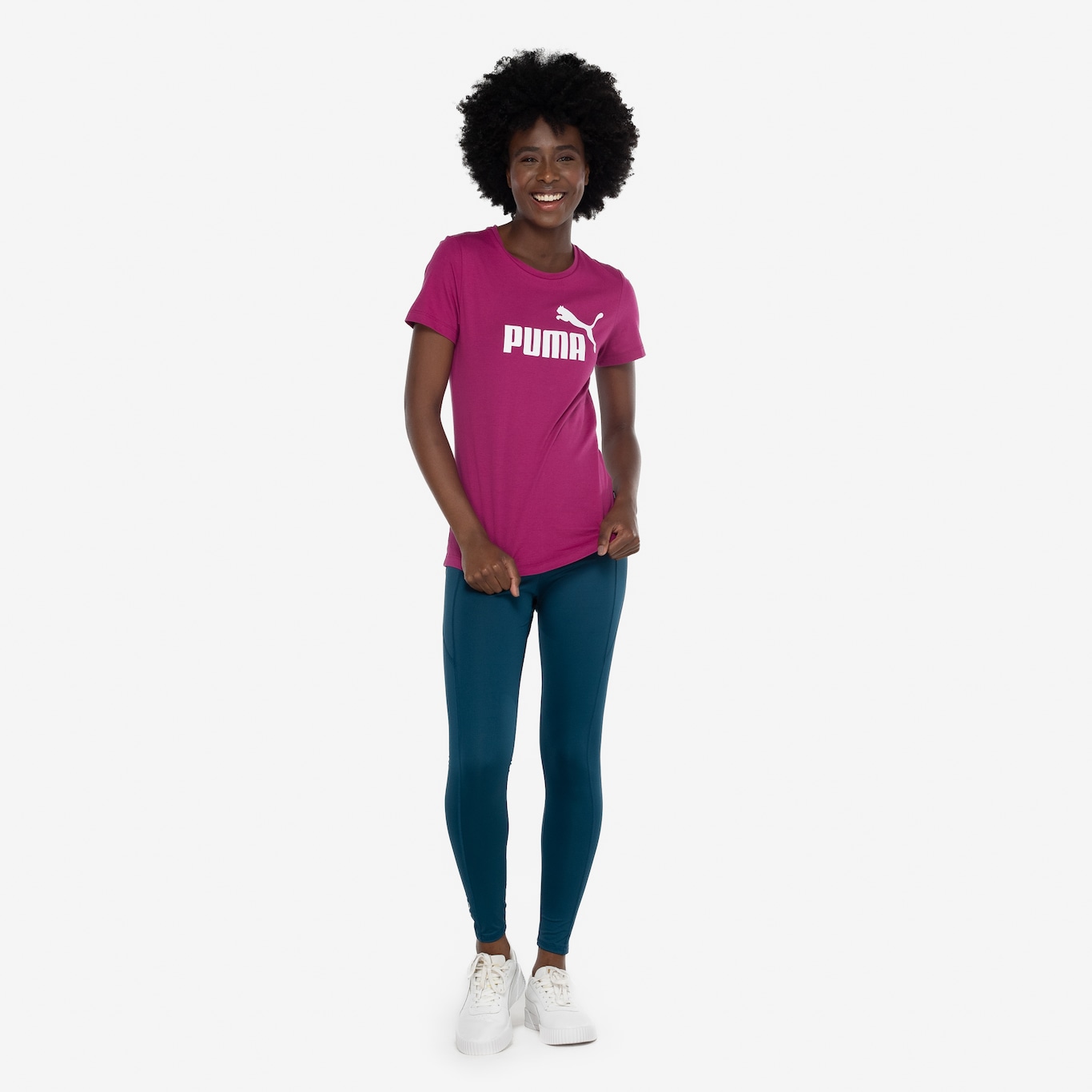 Camiseta Feminina Puma Manga Curta ESS Tee Logo - Foto 4