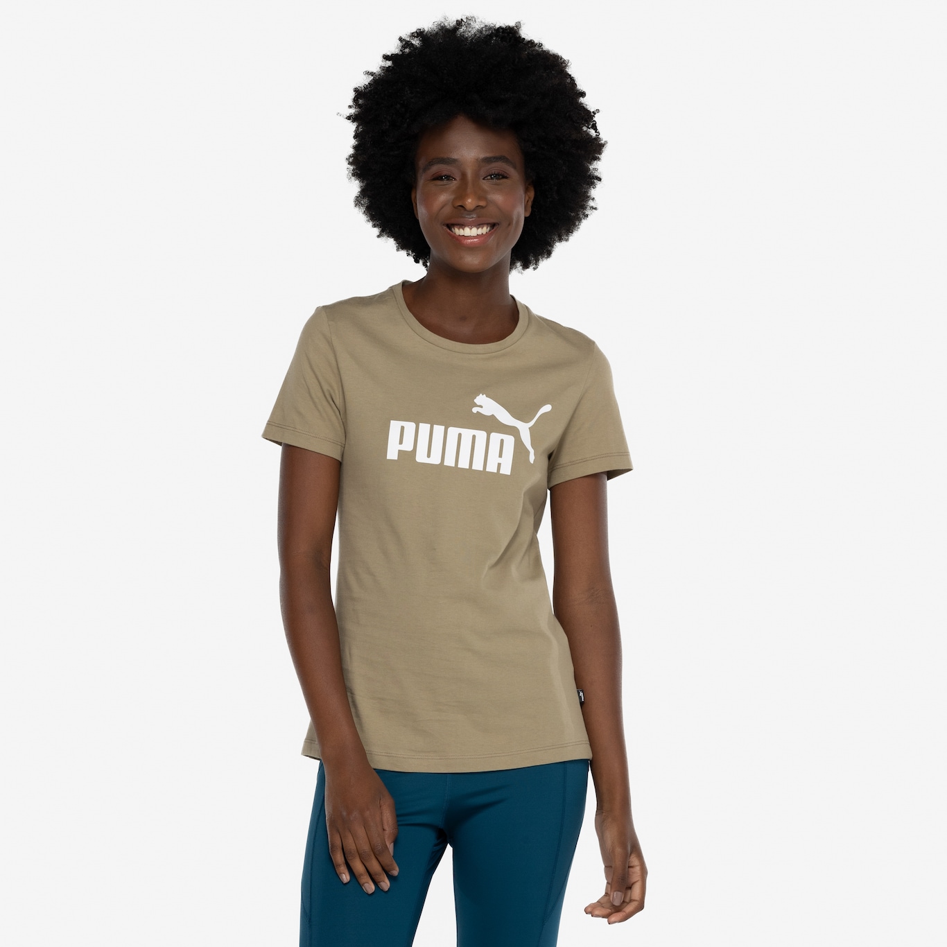 Camiseta Feminina Puma Manga Curta ESS Tee Logo - Video 1