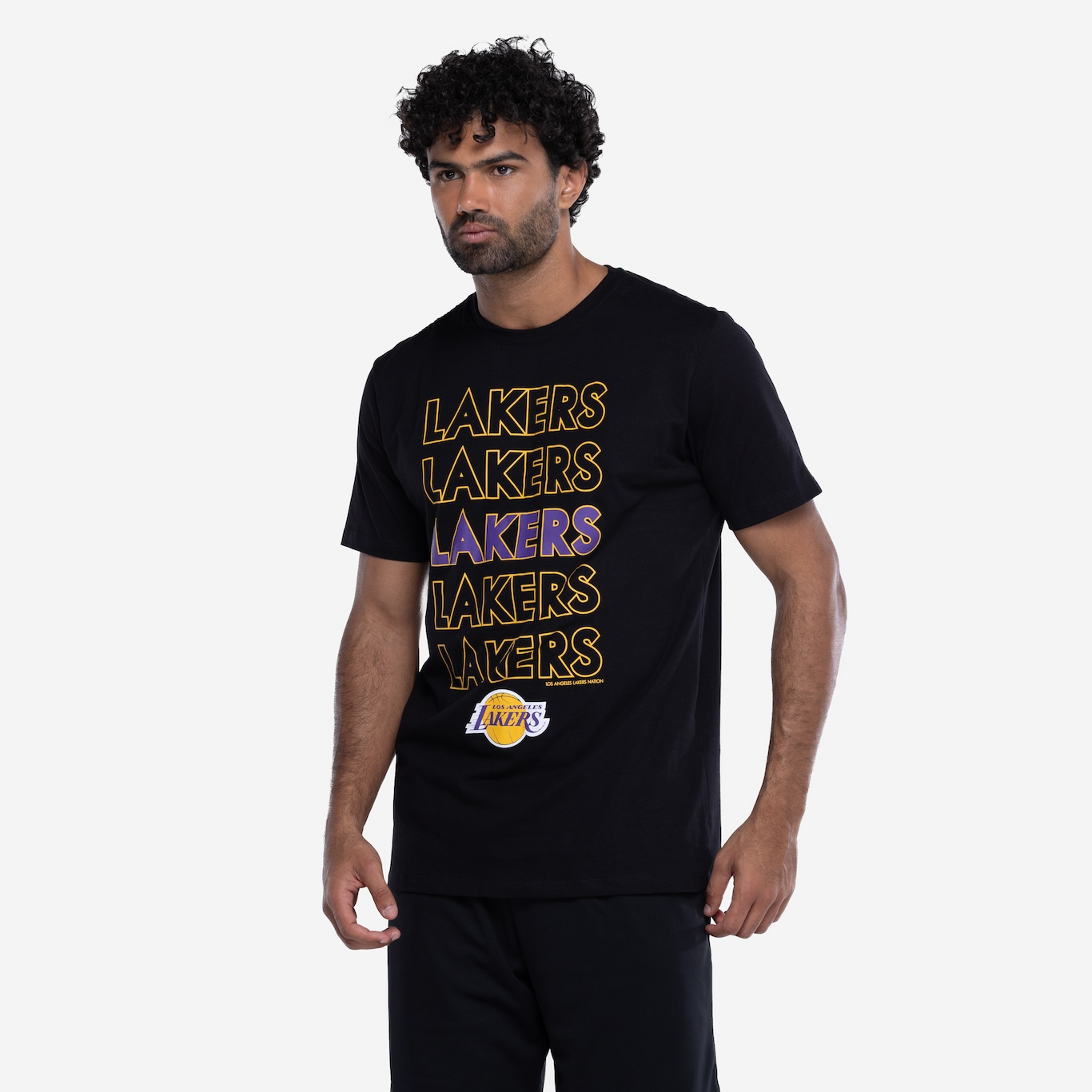 Camiseta do Los Angeles Lakers NBA Masculina NB958 Contour - Foto 5