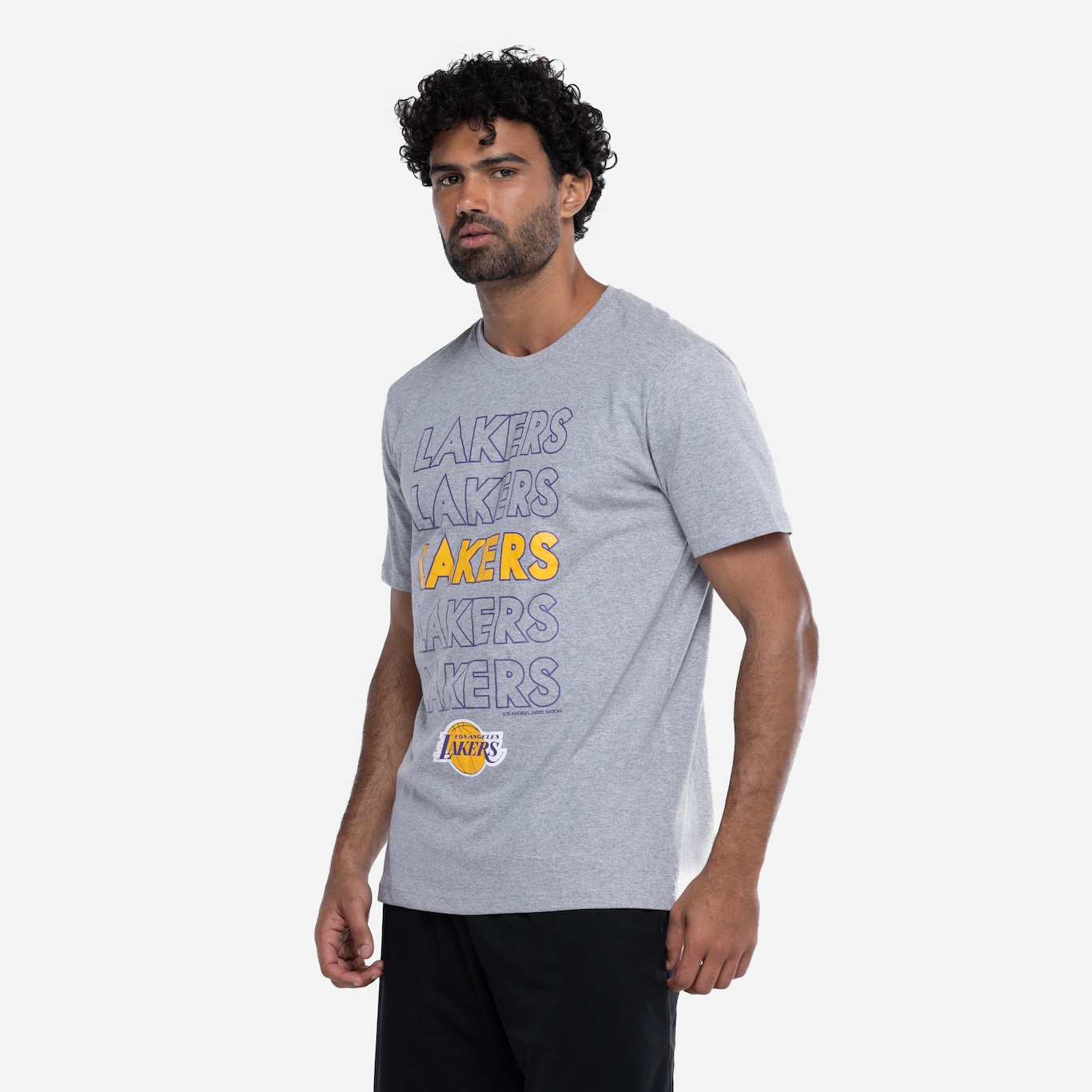 Camiseta do Los Angeles Lakers NBA Masculina NB958 Contour - Foto 5