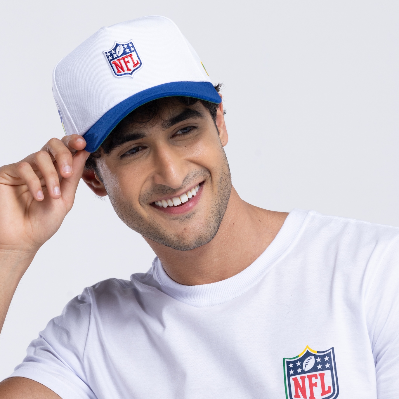 Boné NFL Aba Curva New Era Snapback  940 Trucker AF White Adulto - Foto 4