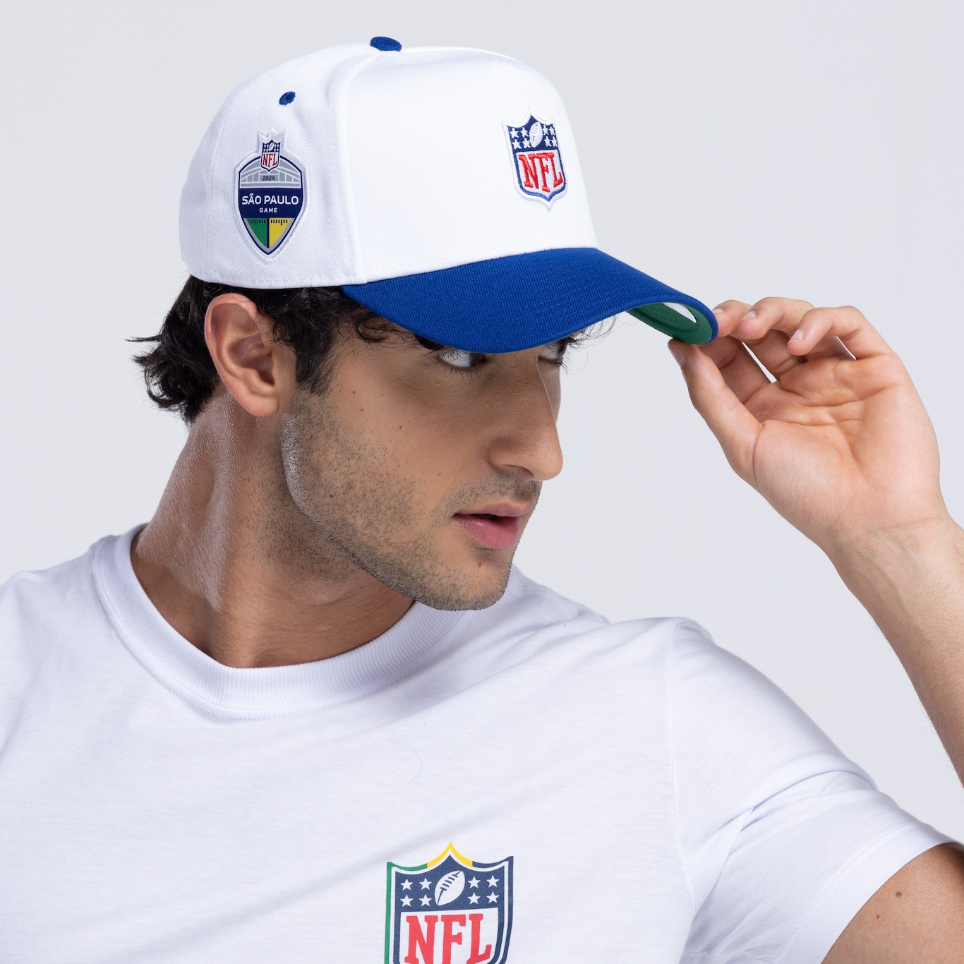 Boné NFL Aba Curva New Era Snapback  940 Trucker AF White Adulto - Foto 6