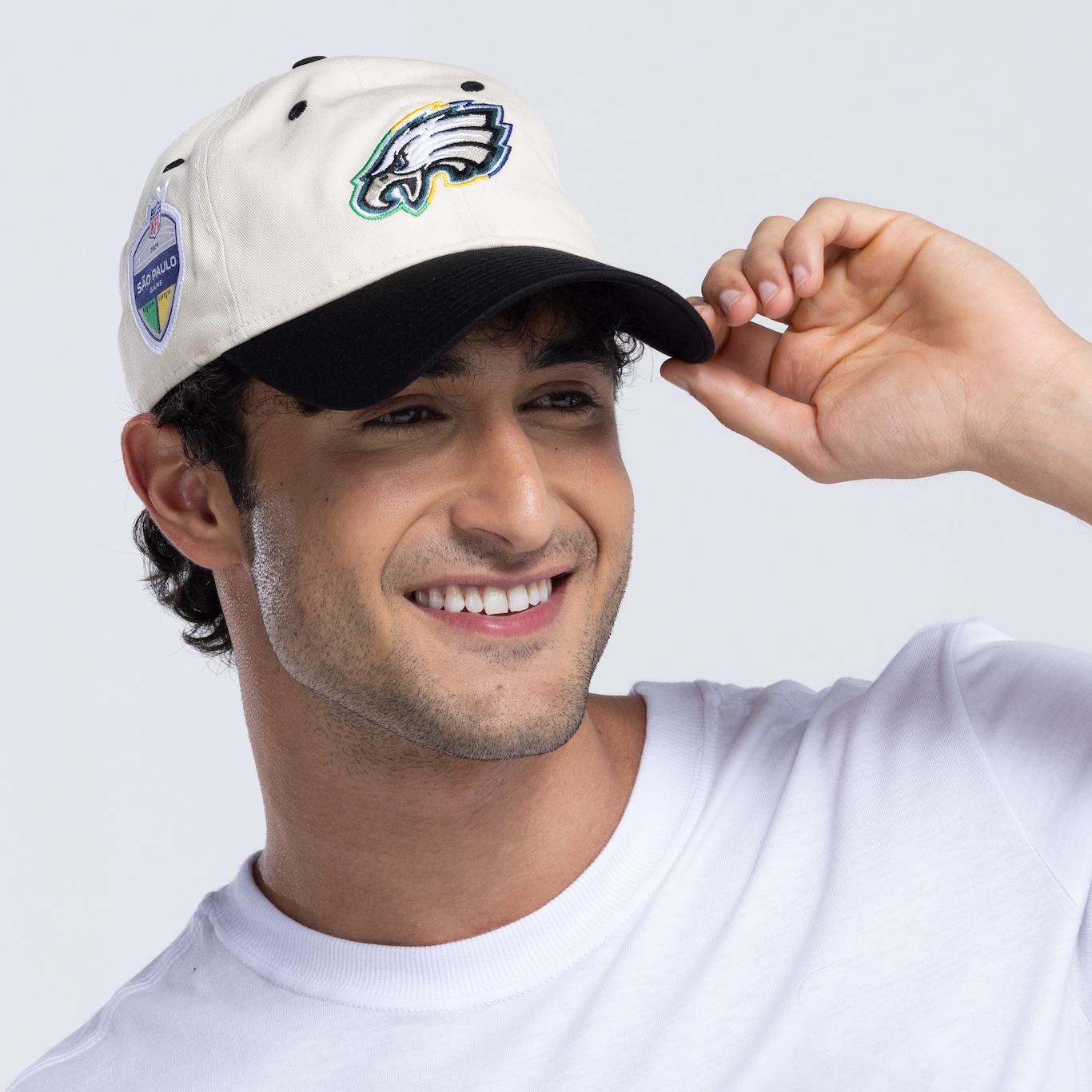 Boné do Philadelphia Eagles NFL Aba Curva New Era Strapback 920 SP Game 2024 Adulto - Foto 6