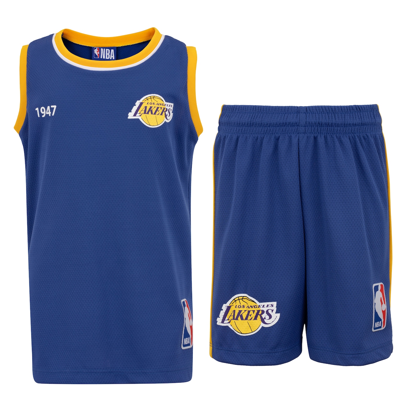 Kit de Uniforme do Los Angeles Lakers Infantil Braziline NBA Camiseta Regata + Calção - Foto 1