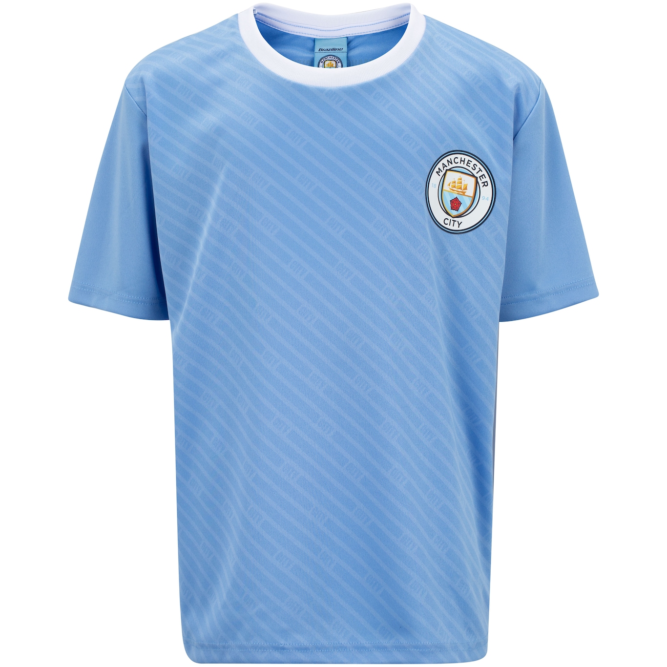 Kit de Uniforme do Manchester City Braziline Infantil Mini Craque Camiseta + Calção - Foto 2