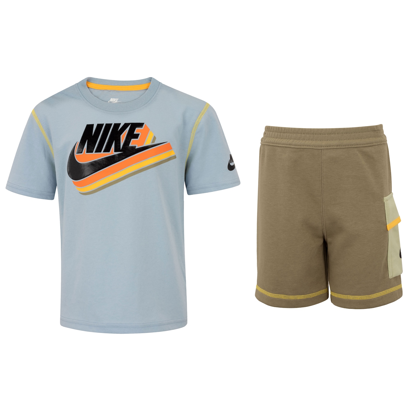 Conjunto Infantil Nike Reimagine French Trry  Camiseta + Bermuda - Foto 1