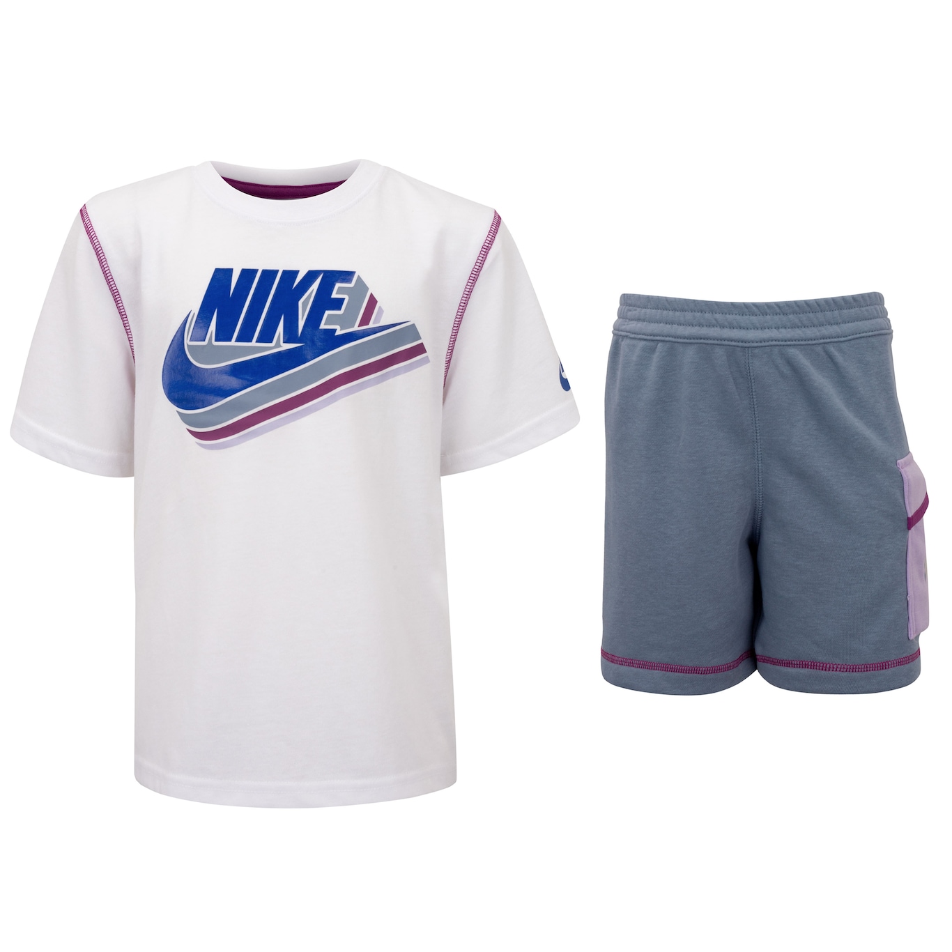 Conjunto Infantil Nike Reimagine French Trry  Camiseta + Bermuda - Foto 1