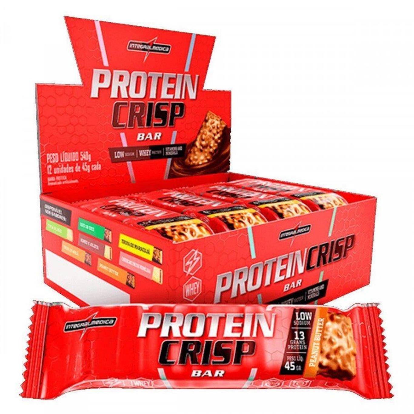 Barra de Proteína Integralmédica Protein Crisp Bar - Peanut Butter - Caixa com 12 Unidades - Foto 1