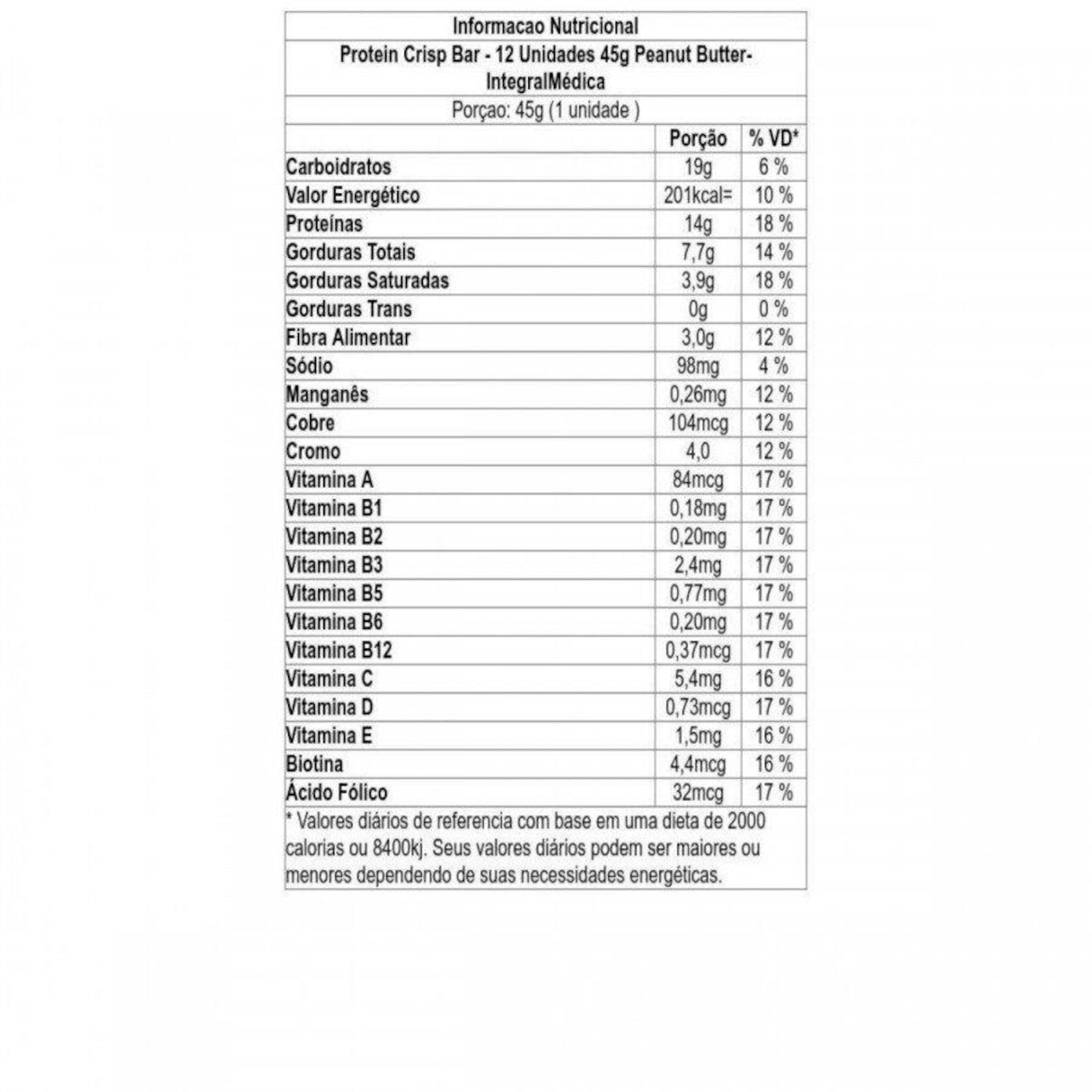 Barra de Proteína Integralmédica Protein Crisp Bar - Peanut Butter - Caixa com 12 Unidades - Foto 2