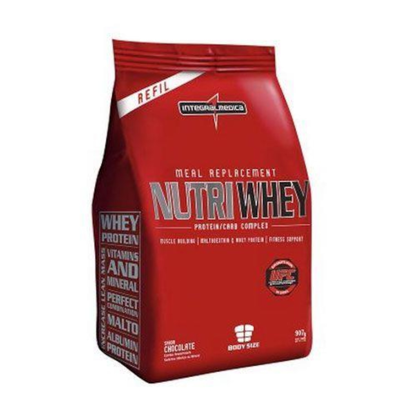 Combo Whey Protein Integralmédica Nutri Whey Refil Chocolate 907g Glutamine 300g Em