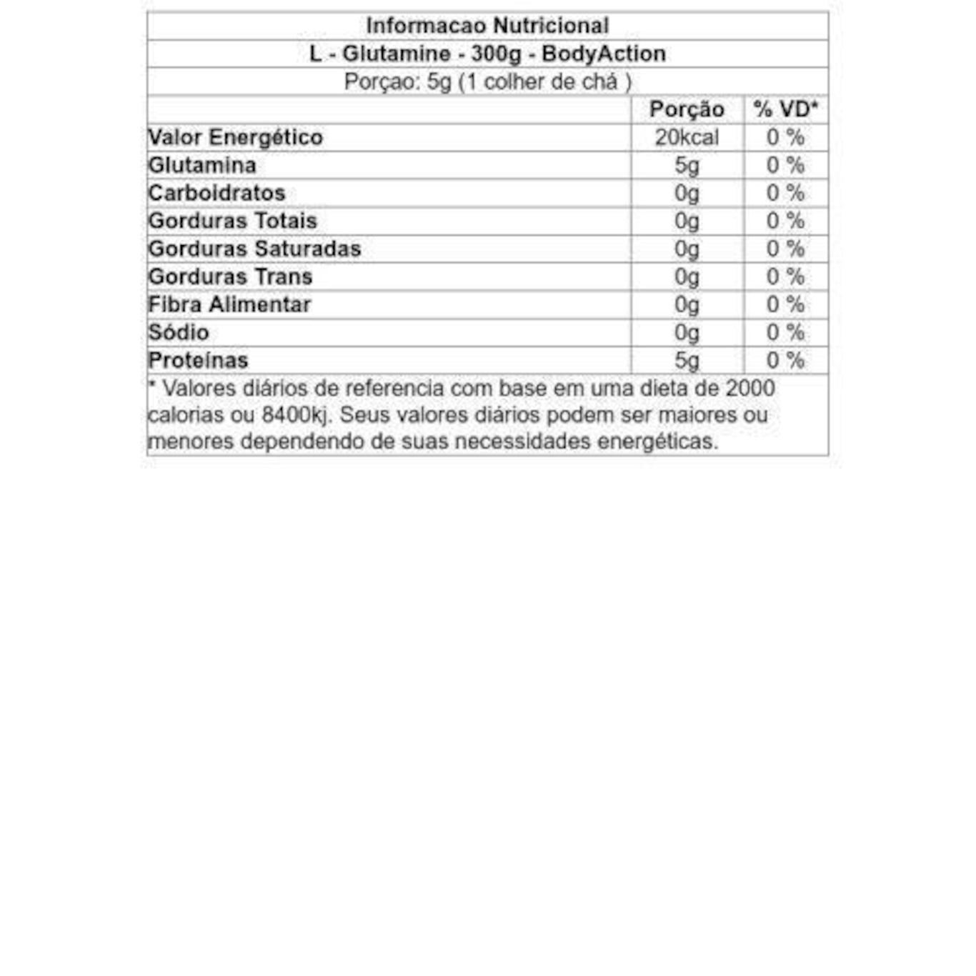 Glutamina Body Action L - Glutamine - 300g - Foto 3