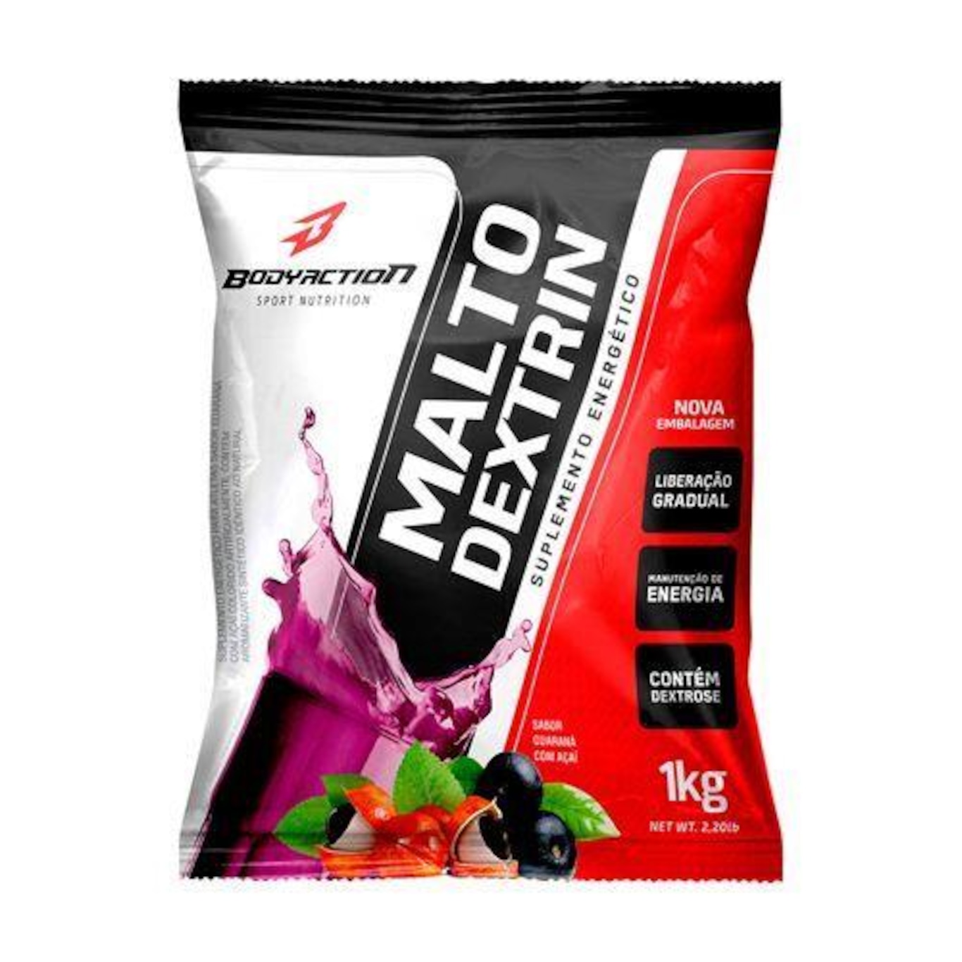 Maltodextrina Body Action Malto Dextrin - Guaraná com Açaí - 1000g - Foto 1