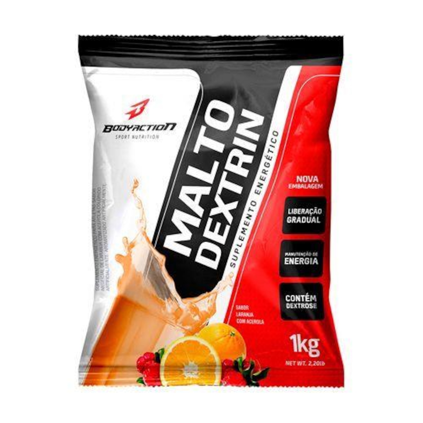 Maltodextrina Body Action Malto Dextrin - Laranja com Acerola - 1000g - Foto 1