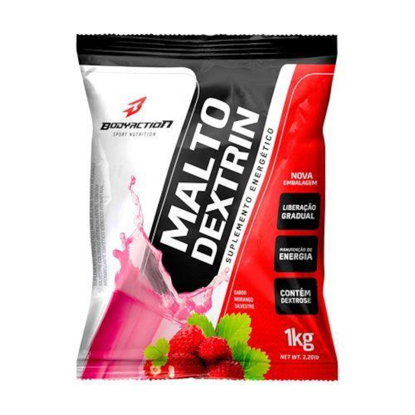 Maltodextrina Body Action Malto Dextrin - Morango Silvestre - 1000g - Foto 1