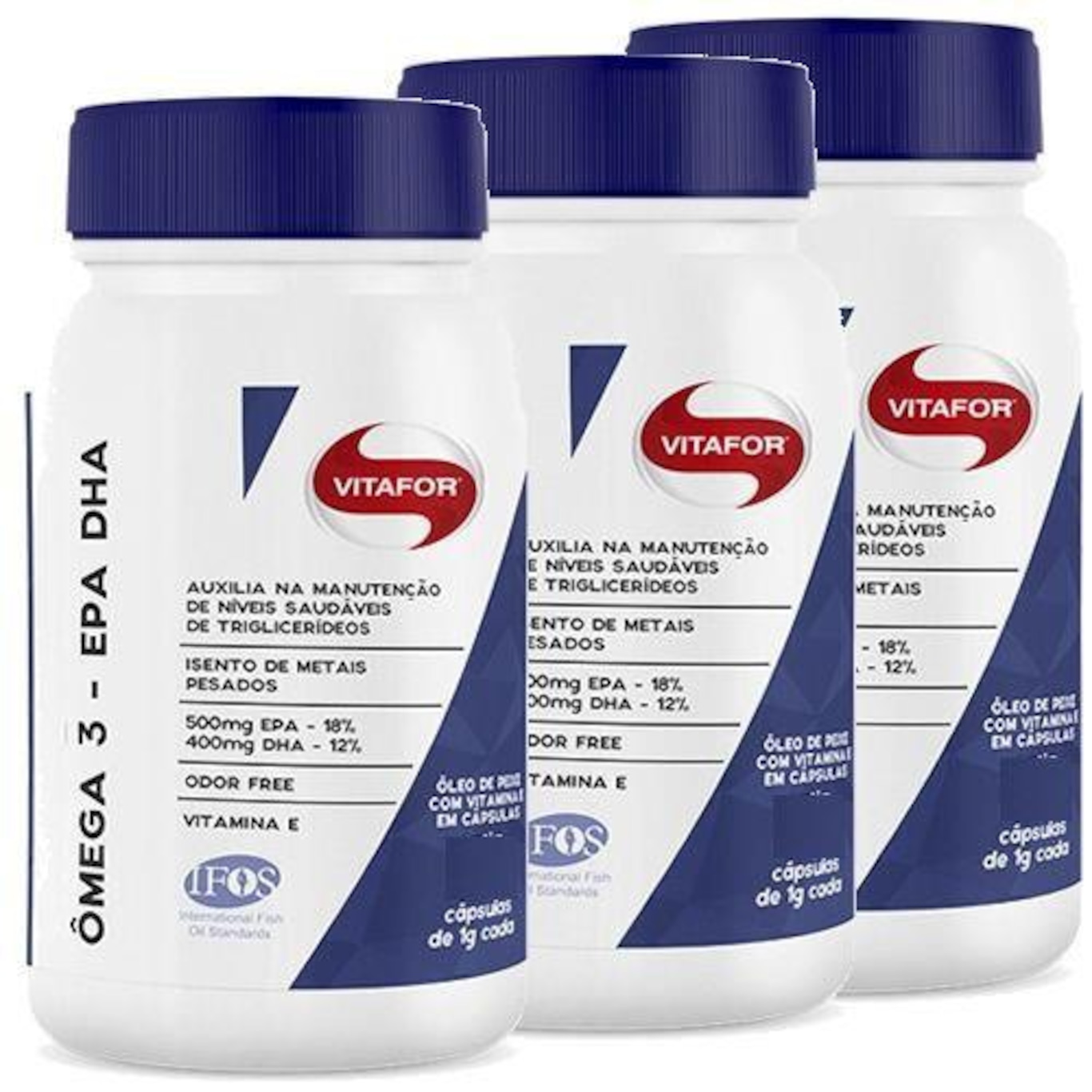 Ômega 3 Vitafor Omegafor 1g - 3 Unidades com 60 Cápsulas Cada - Foto 1