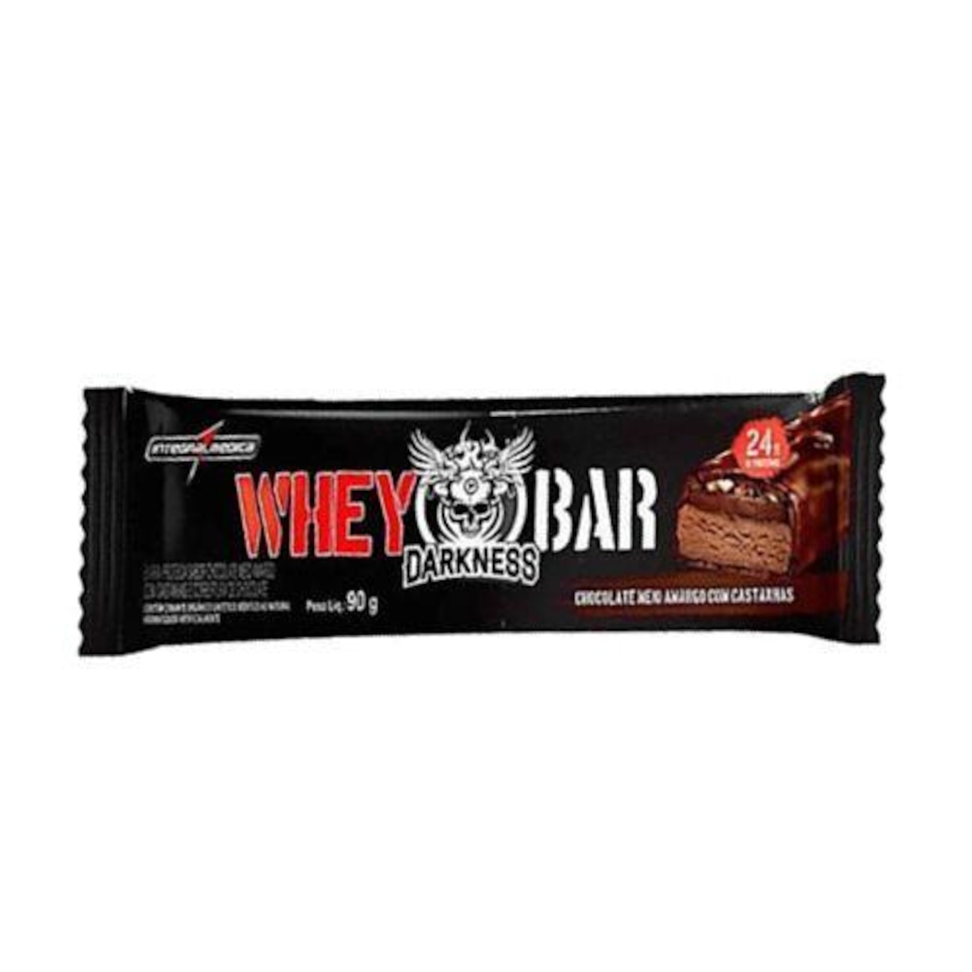 Whey Bar Integralmédica Darkness - Chocolate Amargo/Castanha - 90g - Foto 1