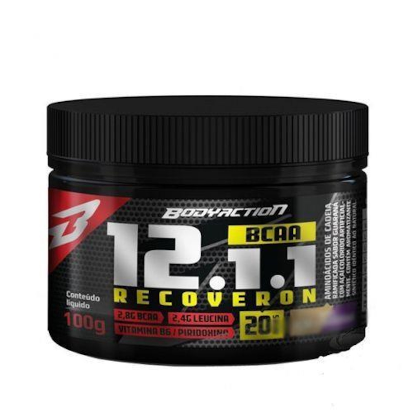 BCAA BodyAction 12:1:1 Recoveron - Morango Silvestre - 100g - Foto 2