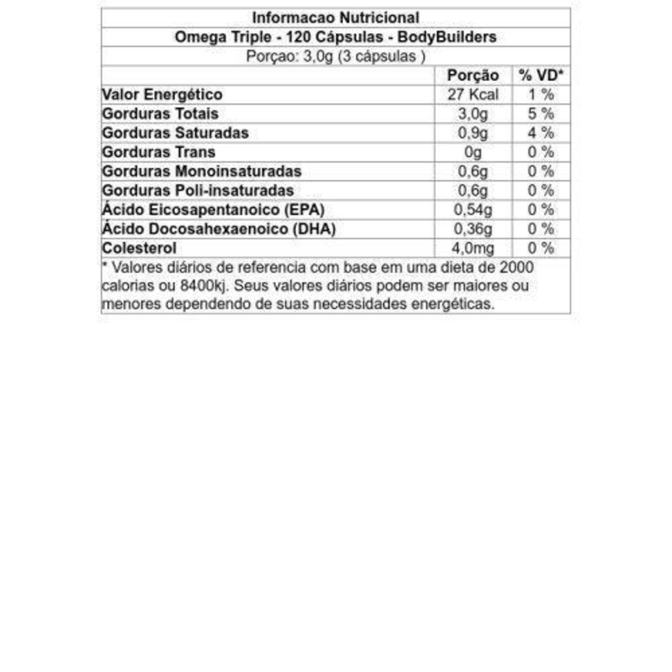Ômega BodyBuilders Triple 120 Cápsulas Centauro