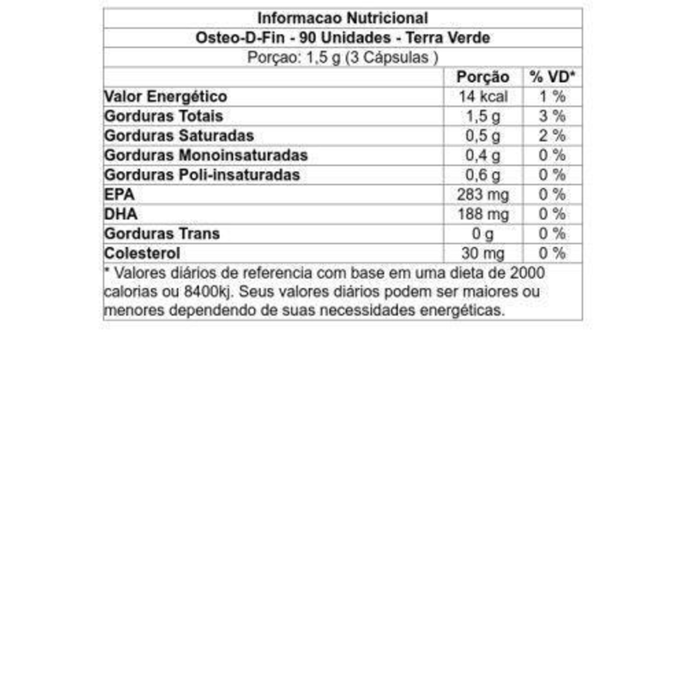 Ômega 3 Terra Verde Osteo-D-Fin - 90 Unidades - Foto 2