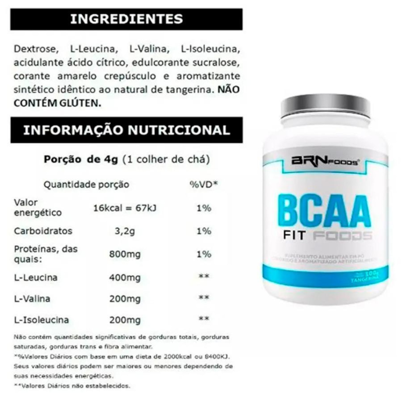 Kit Whey Protein BRN Foods 2kg Morango + BCAA 100g + Coqueteleira - Foto 3